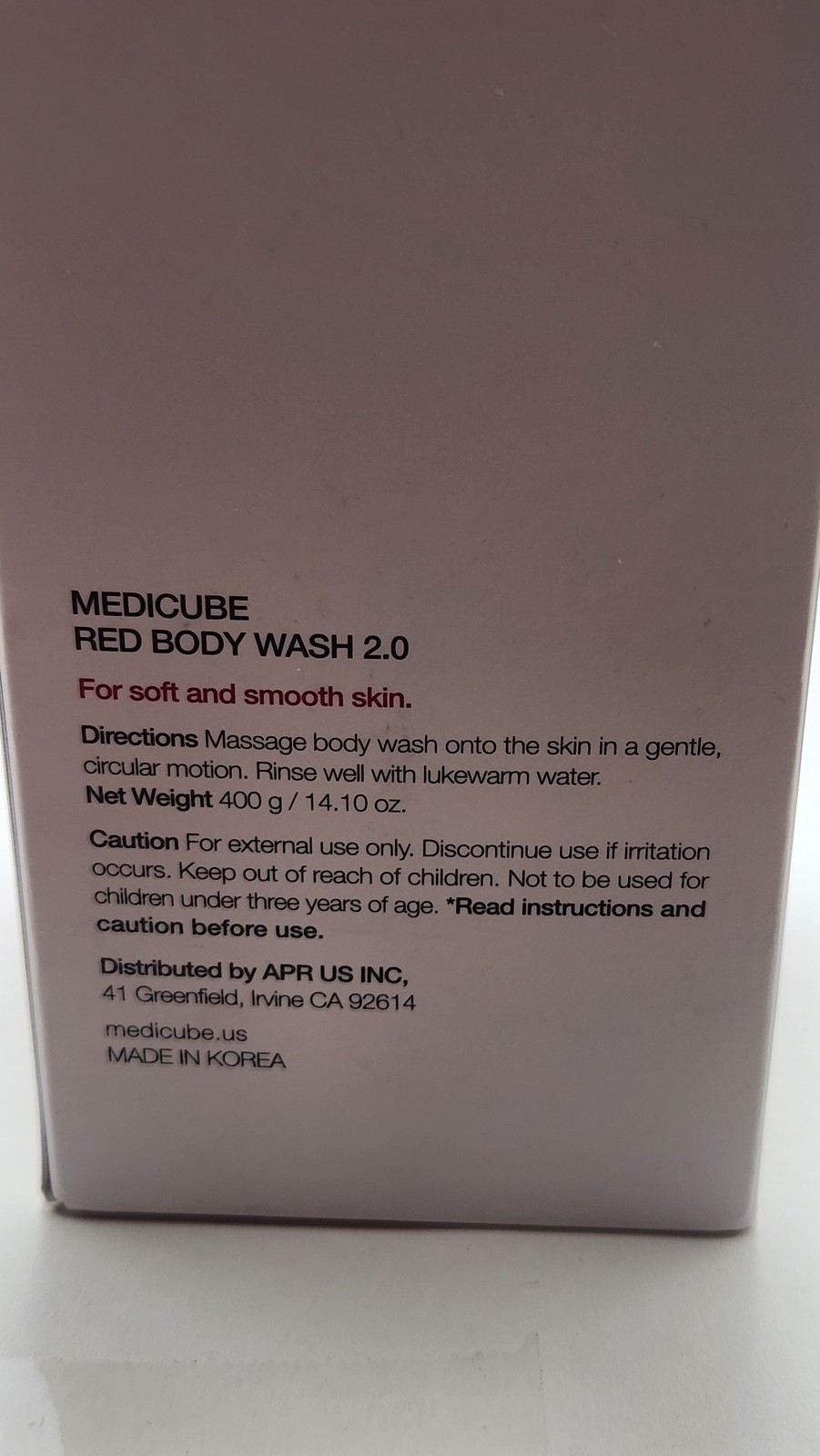 Medicube Red Body Wash 2.0 400g / 14.10 oz For Soft Smooth Skin K-Beauty