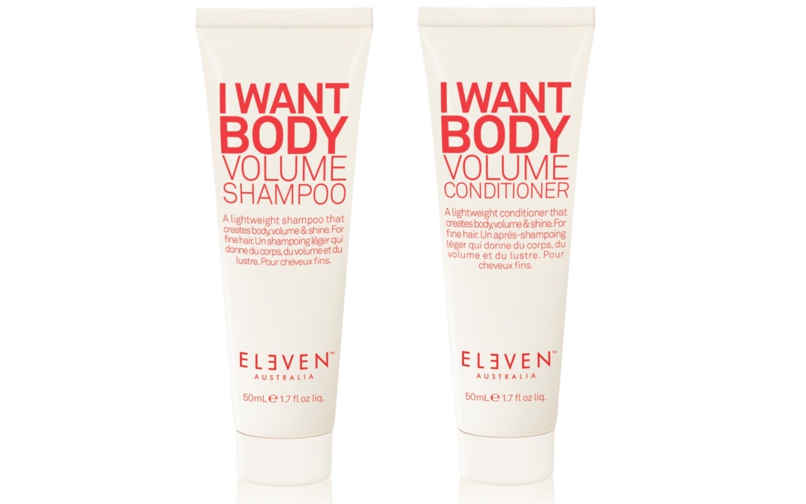 Eleven Australia I Want Body Shampoo and Conditioner Set 1.7oz/50ml NEW! FRESH!
