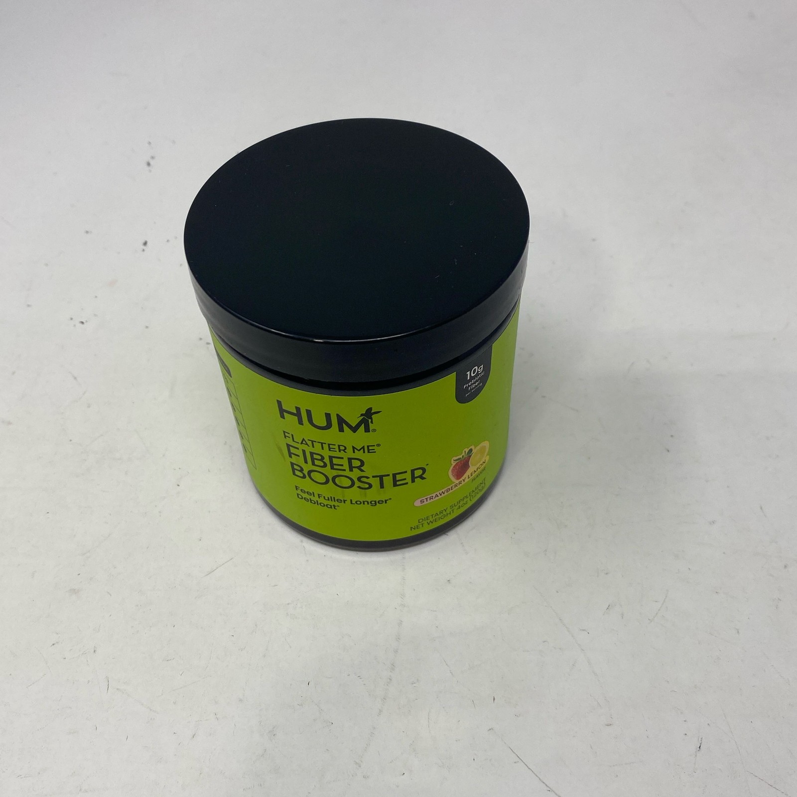 Hum Nutrition Flatter Me Fiber Booster Powder Vegan Strawberry Lemon 4oz