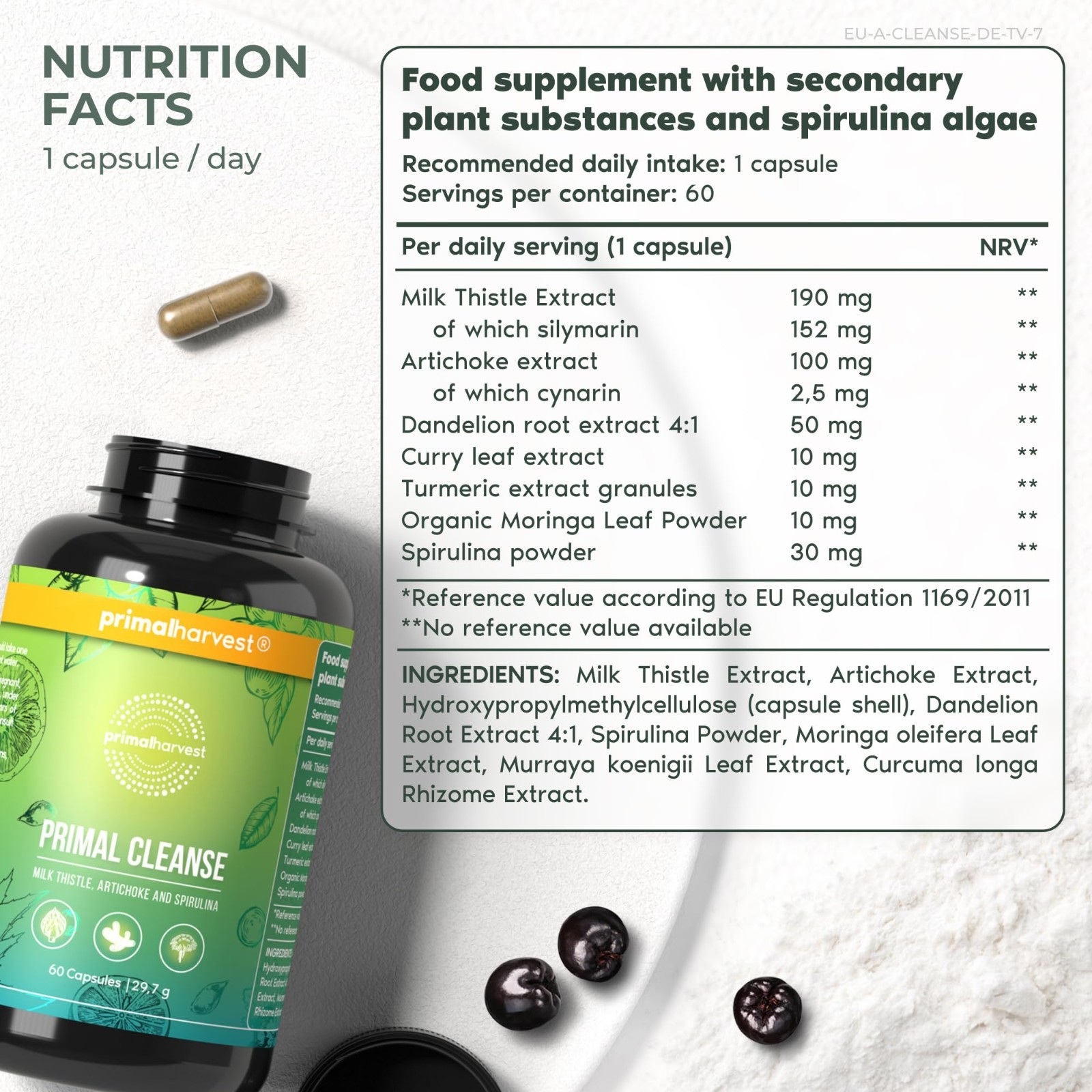 Full Body Detox Cleanse – Liver, Kidney, Gut, Bowel & Intestinal Support, 60 Cap