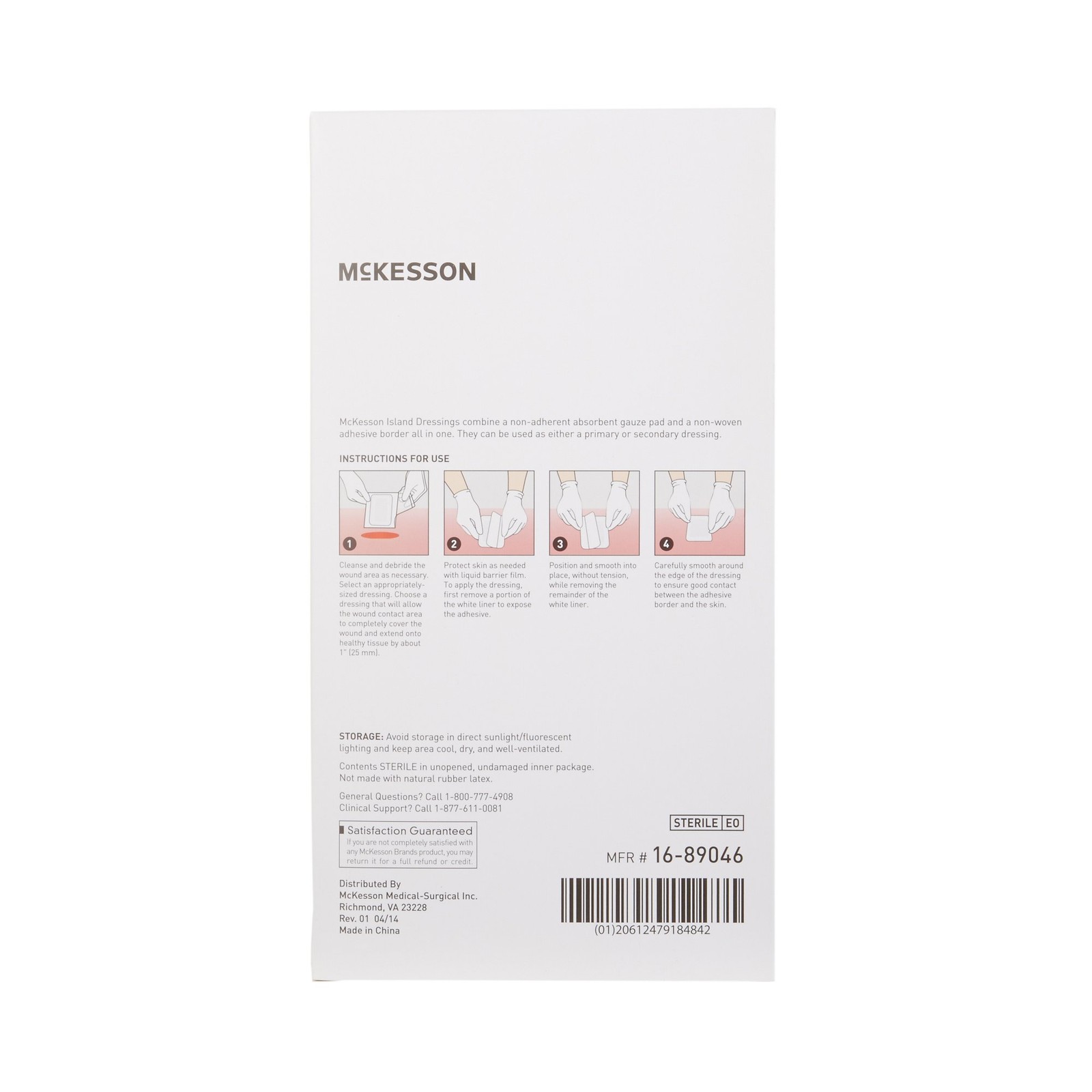 25 McKesson Adhesive Island Dressings 4 X 6 Polypropylene Rayon 16-89046