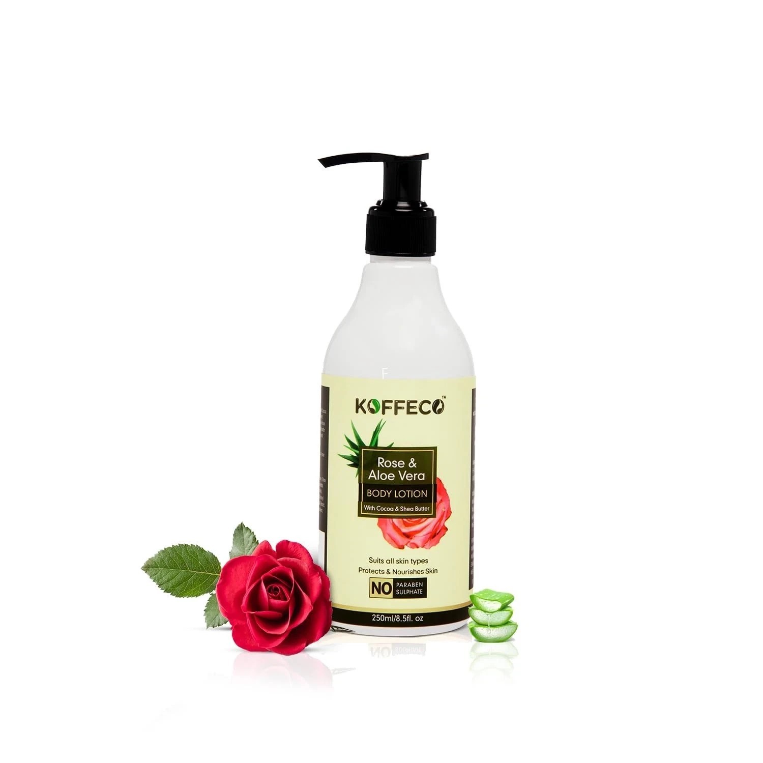 Koffeco Rose And Aloe Vera Body Lotion For Normal To Dry Skin 250ml