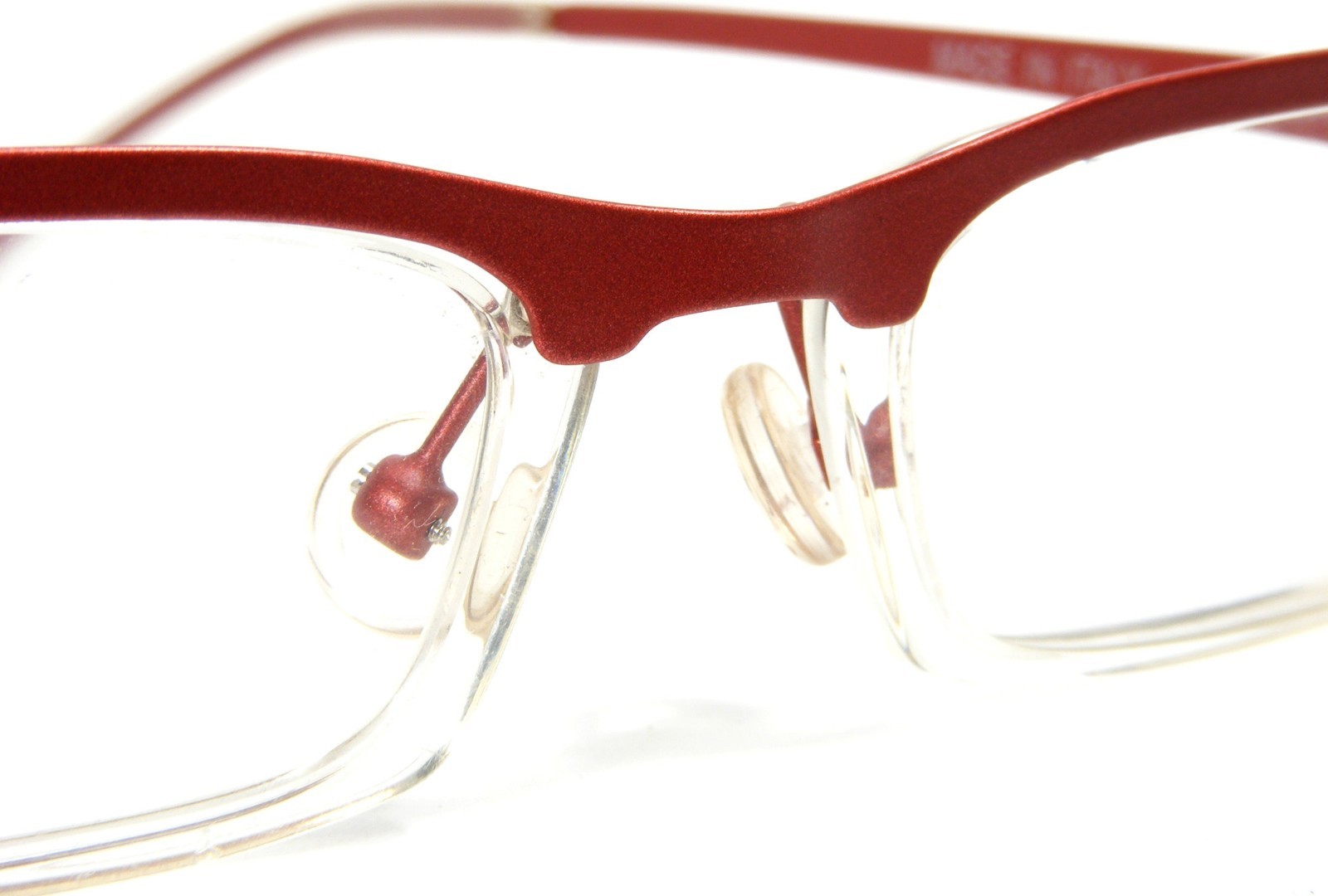 Unknown 1006-05 Red / Clear Full Rim Eyeglasses Glasses Frame 51-18-135 Italy