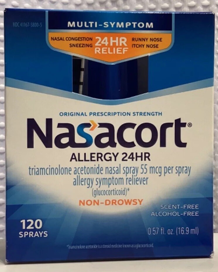 Nasacort Allergy 24 Hour Relief Non Drowsy Nasal Spray 120 Sprays *10/2025*