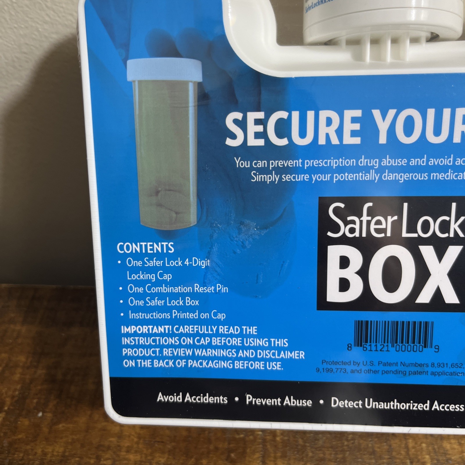PORTABLE BLACK SAFER LOCK 4 DIGIT COMBINATION RX MEDICINE TRAVEL LOCK BOX