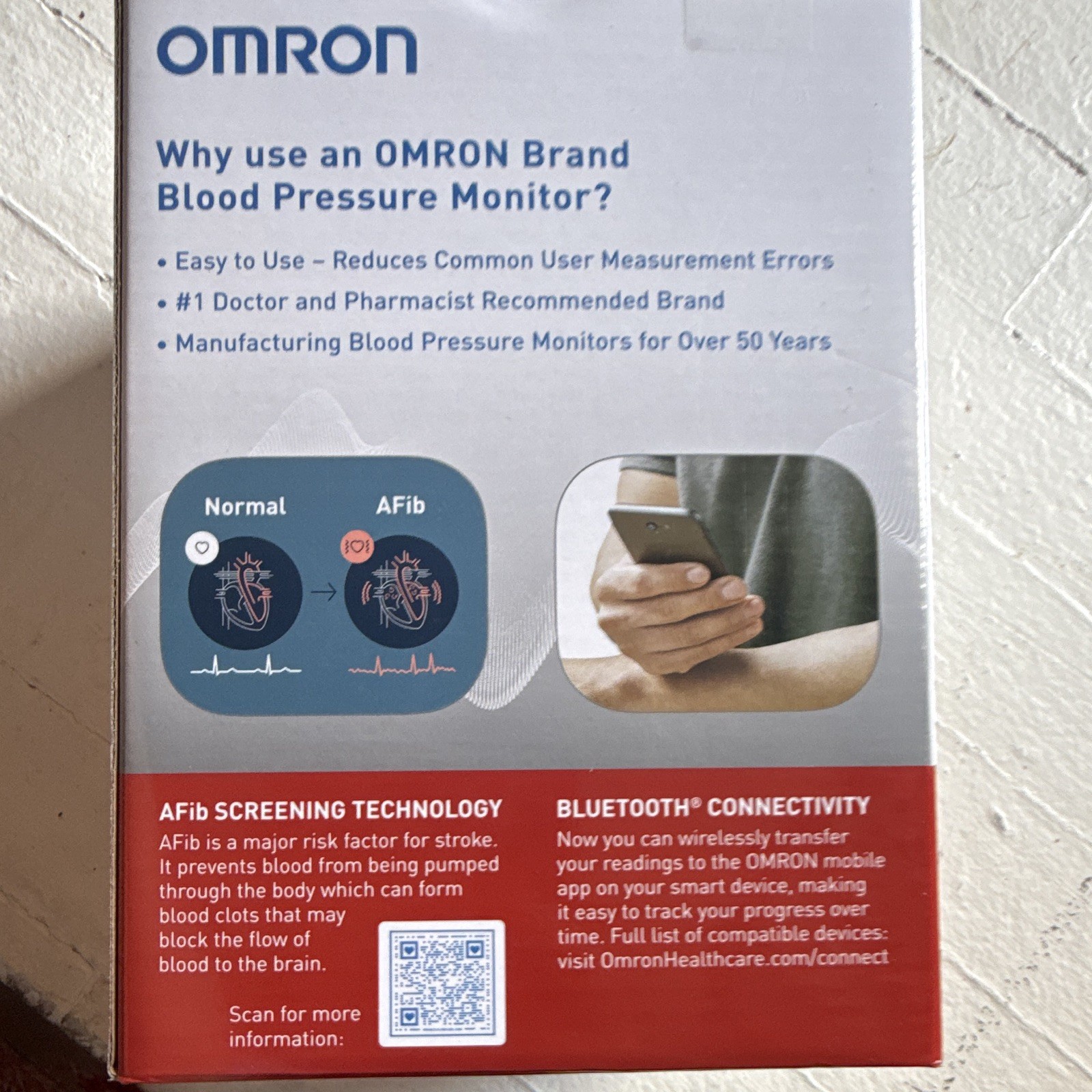 OMRON 10 Series Upper Arm Digital BP Monitor Bluetooth AFib, TruRead, 2 Users