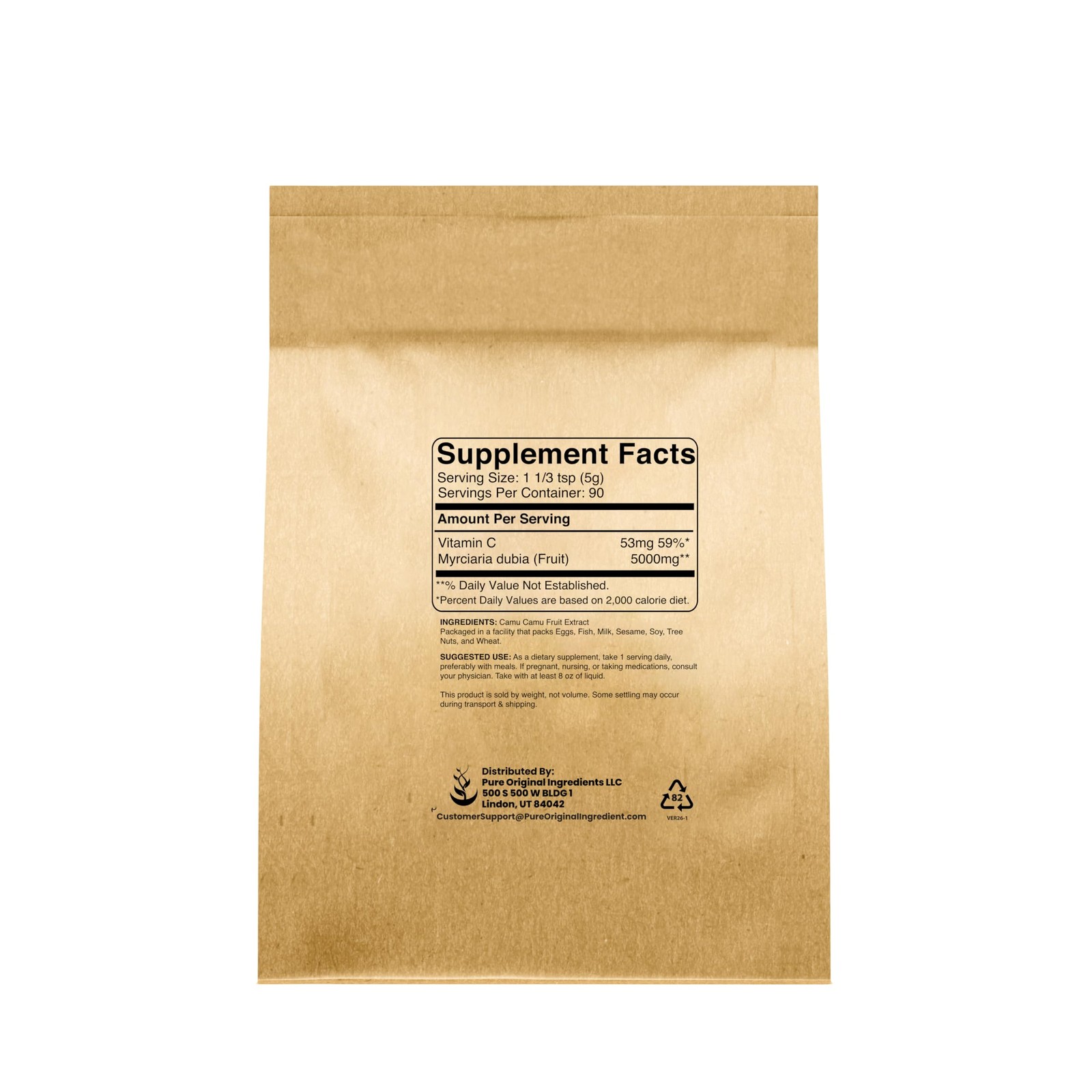 Pure Original Ingredients Camu Camu 1Lb Vitamin C Brazilian Superfood