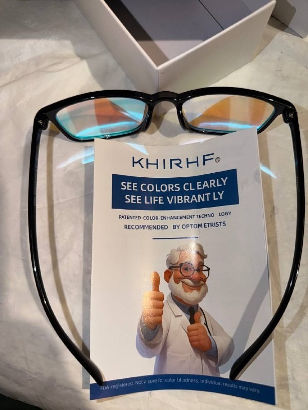 Color Blind Glasses for Red-Green Color Vision Deficiency, Indoor & Outdoor Use