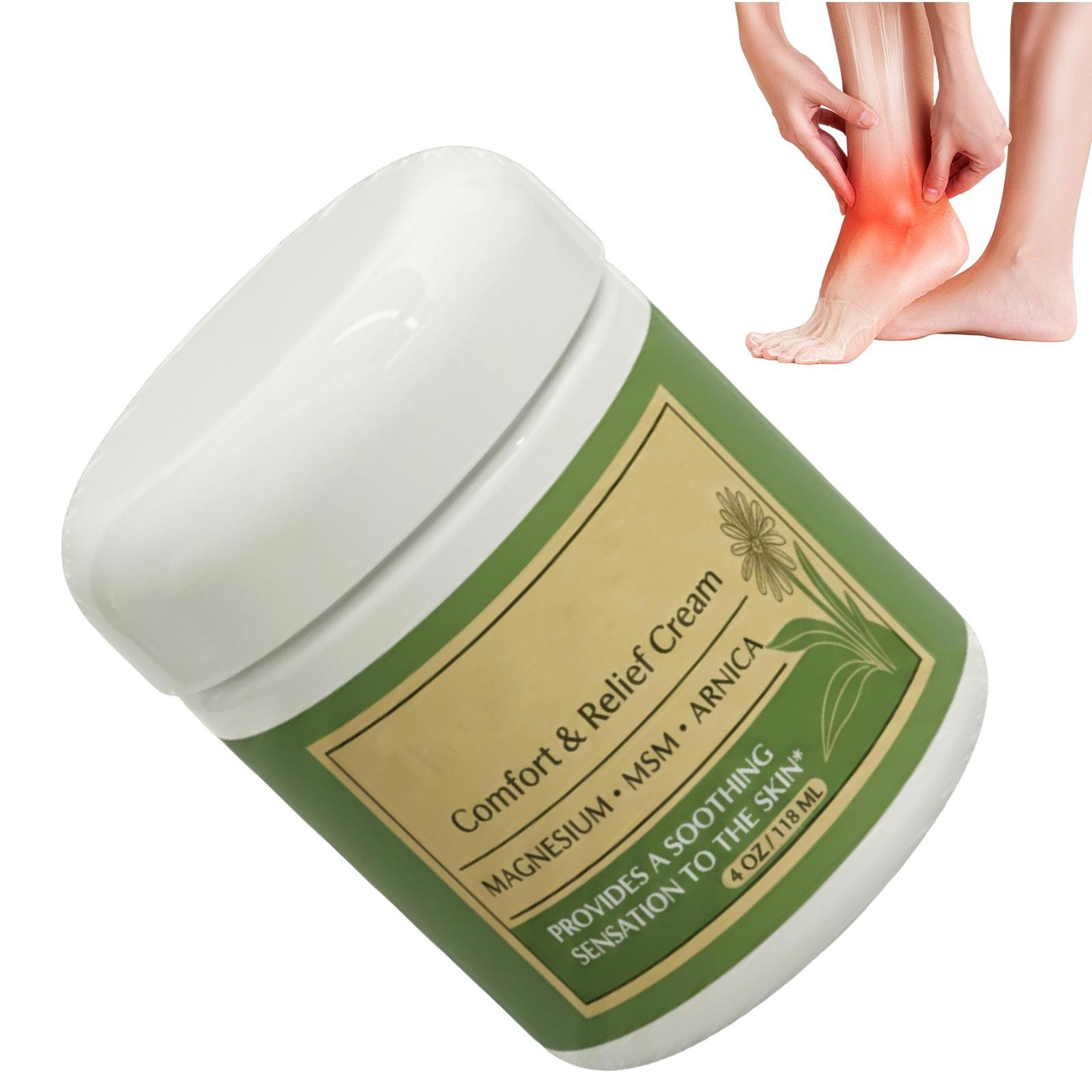 Total Relief Magnesium Cream For Comfort – Fast-Absorbing MSM & Arnica Cream …