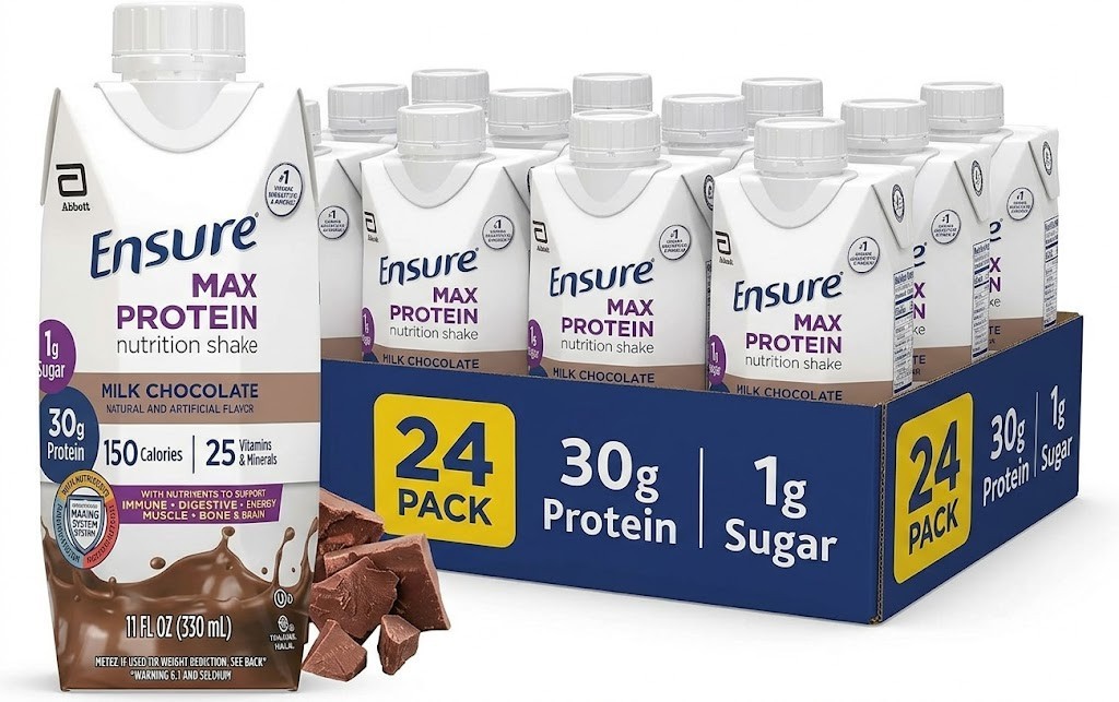 Ensure MAX Protein 11 oz Shakes, Chocolate — 24 pack Exp 8/2026