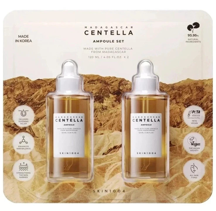SKIN1004 MADAGASCAR CENTELLA AMPOULE set 120ml 4.05 fl oz 2-Pack! NEW OPEN BOX