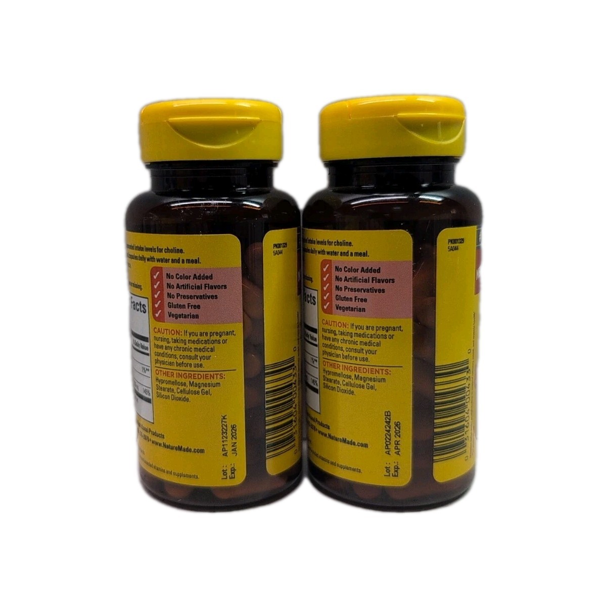 (2) Nature Made CHOLINE Extra Strength 800mg 60 Capsules Each. Exp: 04/2026+