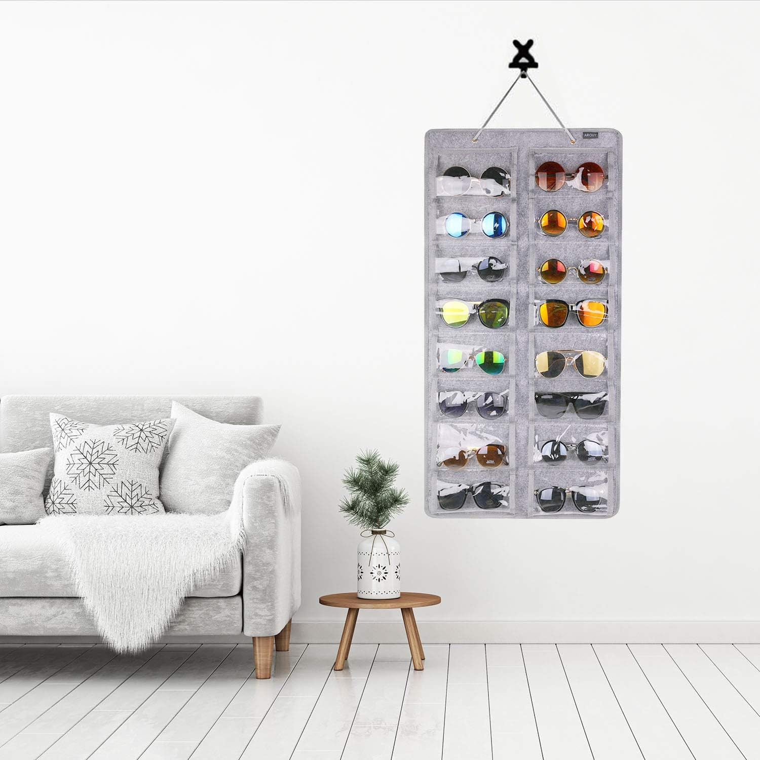 Sunglasses Organizer Storage, Hanging Dust Proof Wall Pocket Glasses Organizer –