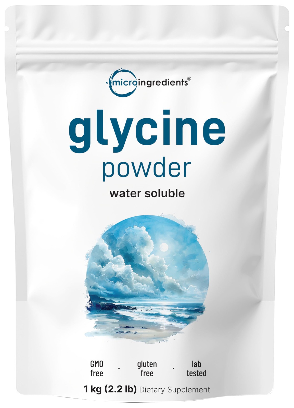 Micro Ingredients Glycine Powder, 1KG (2.2 Pounds), 2.21 Pound (Pack of 1)