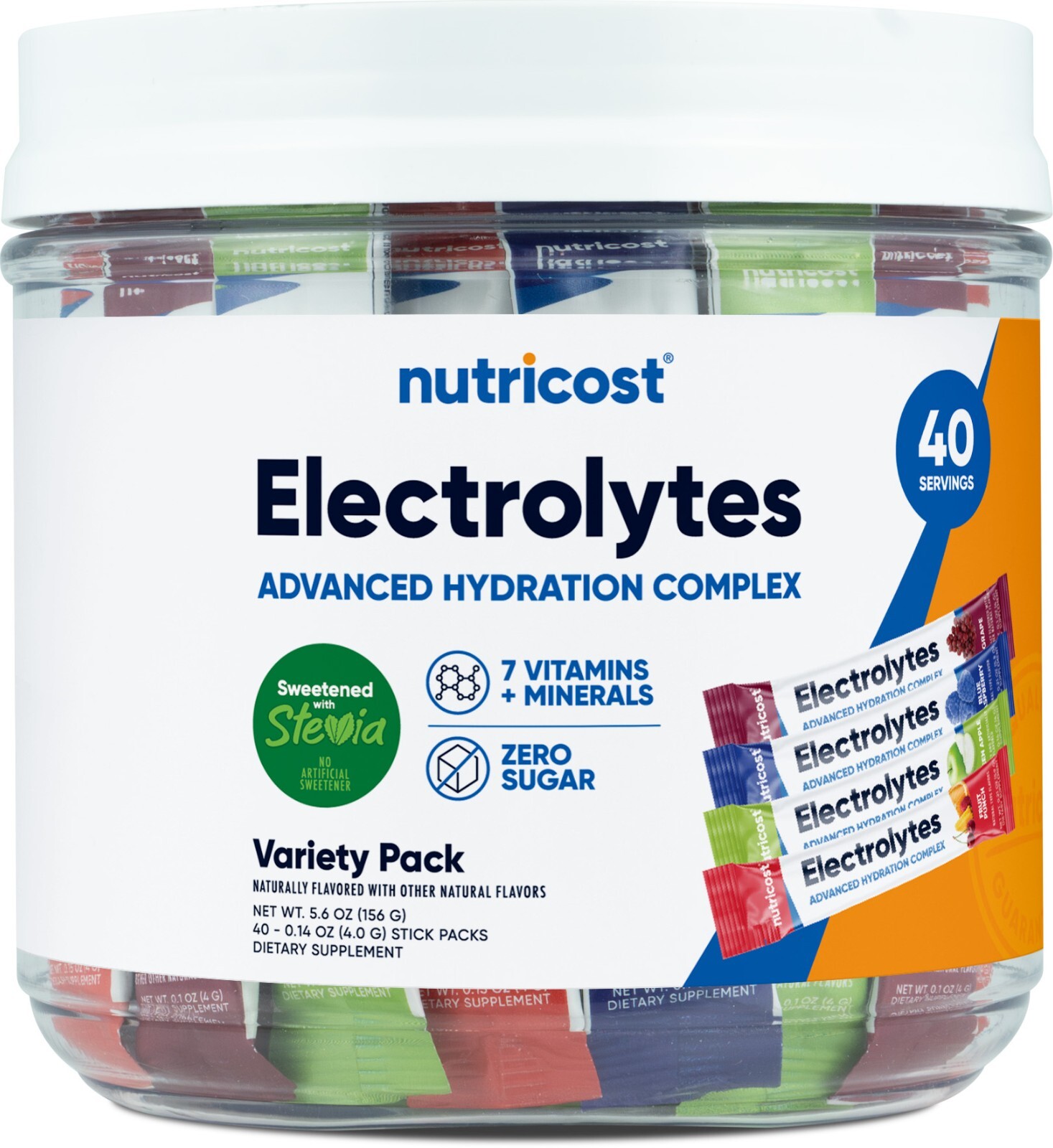 Nutricost Electrolytes Complex, Variety Pack Flavored, 40 Stickpacks