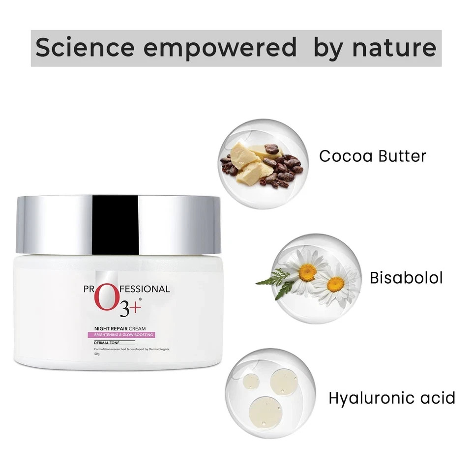 O3+ Night Repair Cream Brightening Glow Boosting Dermal Zone 50g