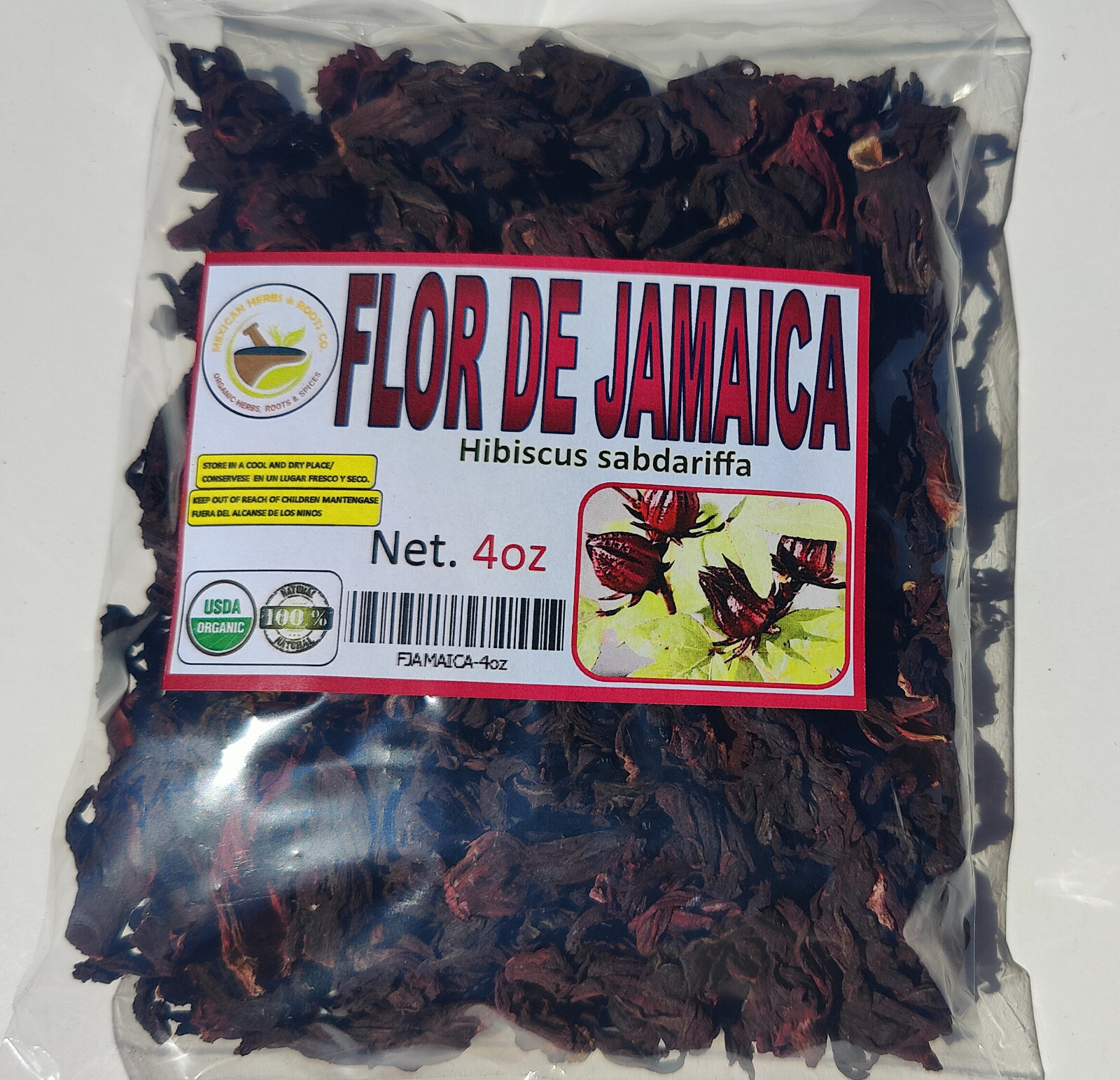 4oz Flor de jamaica,Hibiscus tea/Te de jamaica, Dried hibiscus/sorrell roselle