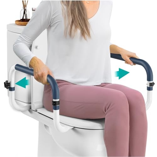Toilet Safety Rails (250lb) – Adjustable Toilet Safety Rails, Toilet 1 Pack