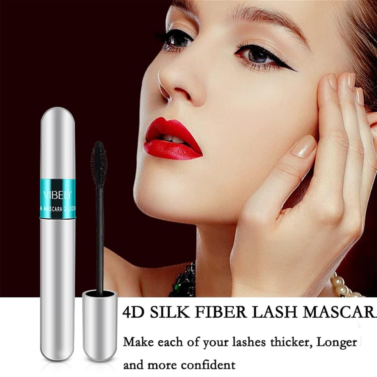 2 in 1 Mascara for VIBELY Mascara 5X Longer Waterproof Lash Cosmetics Mascara fo