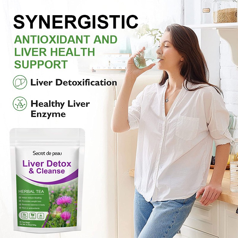 Organic 30 Days Liver Detox Tea Bags Milk Thistle Lung Liver Health Boost Immune