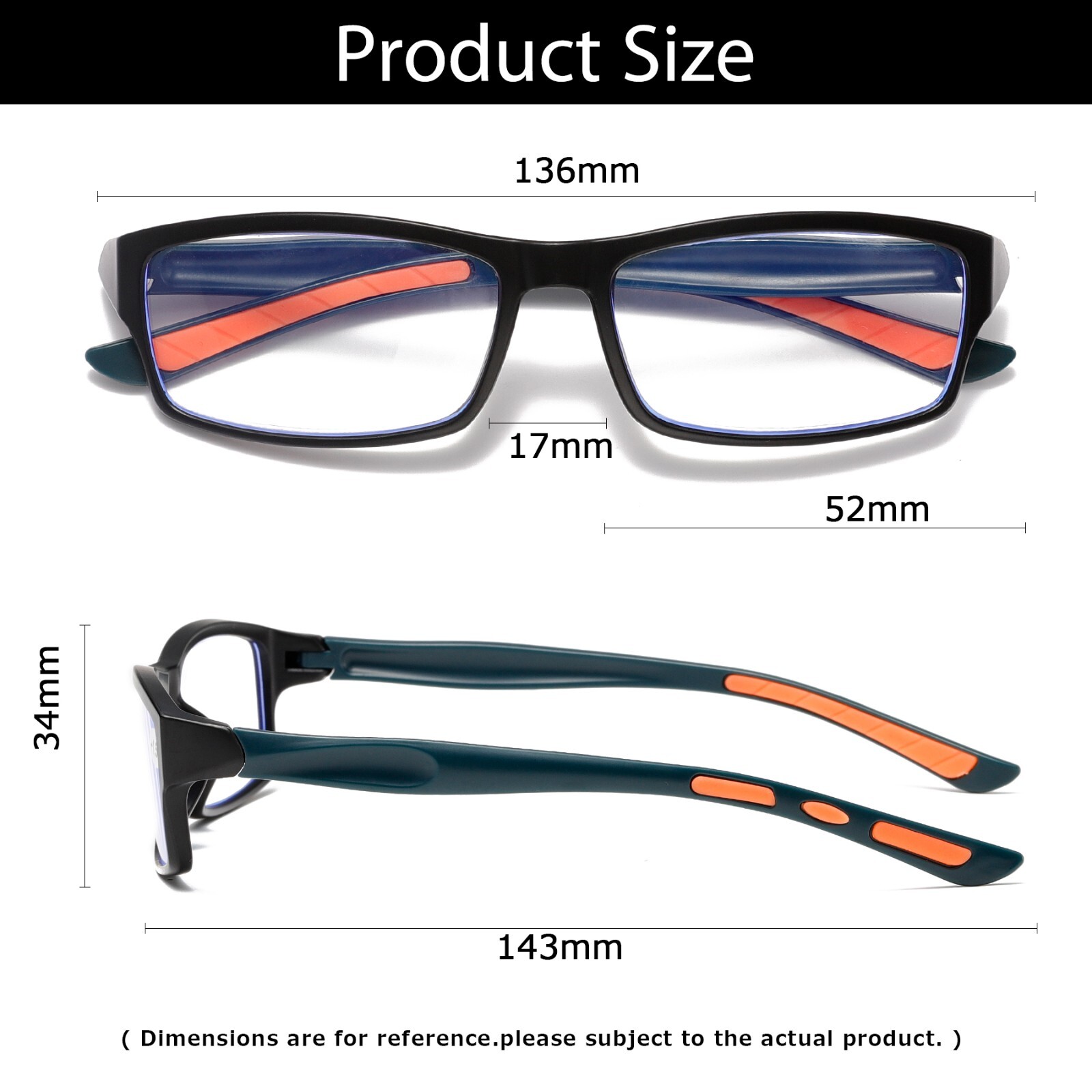 1 PK Mens Unisex Blue Light Blocking Reading Glasses Black White Frame Readers