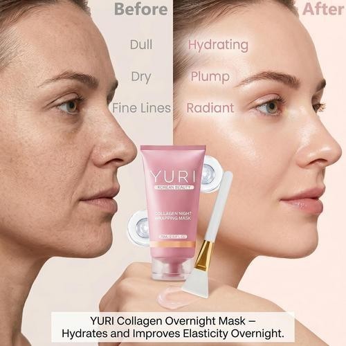 Yuri Korean Collagen Night Wrapping Mask 75ml Hydrating Sleeping Mask New In Box