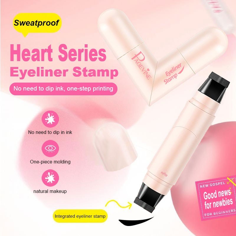 Black Eyeliner Stamp Pen Rotating Design Instant Dry Easy to Form Long Lasting