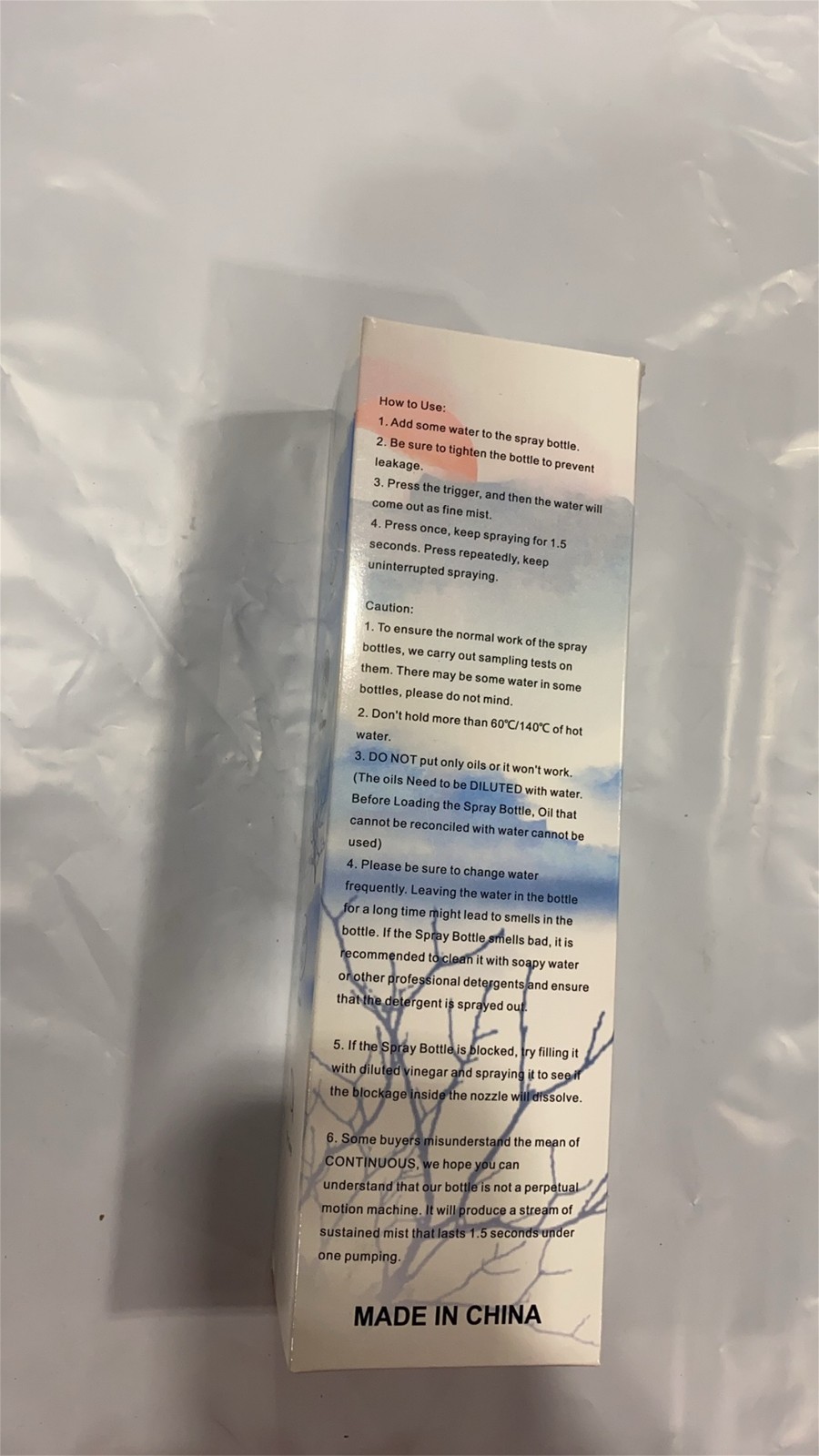 Spray Bottle Blue Plastic for Salon Garden Cleaning