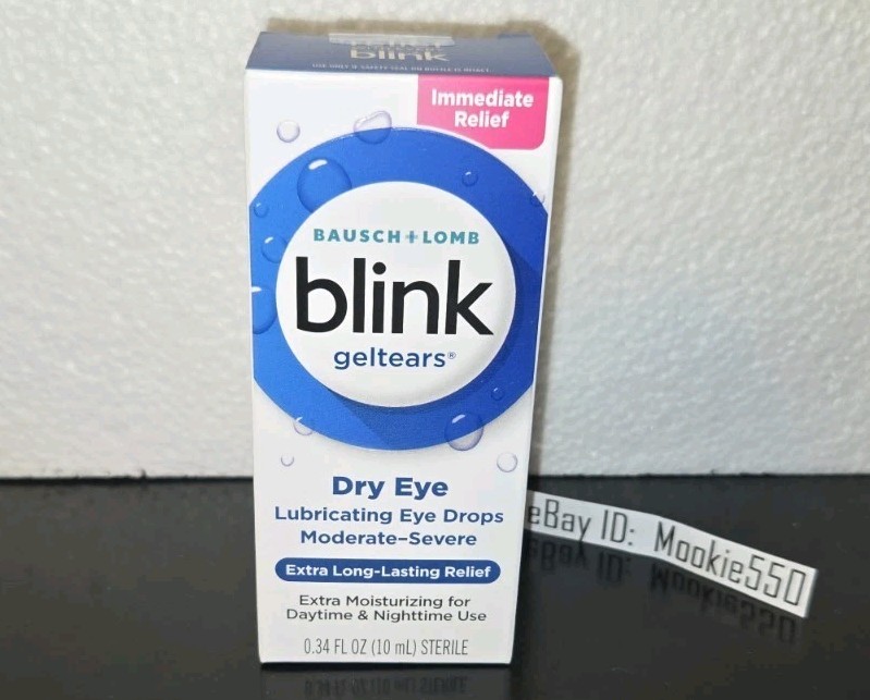 EXP 03/2026+! 3 Lot BLINK Gel Tears MODERATE SEVERE Eye Drops 0.34 OZ 10mL