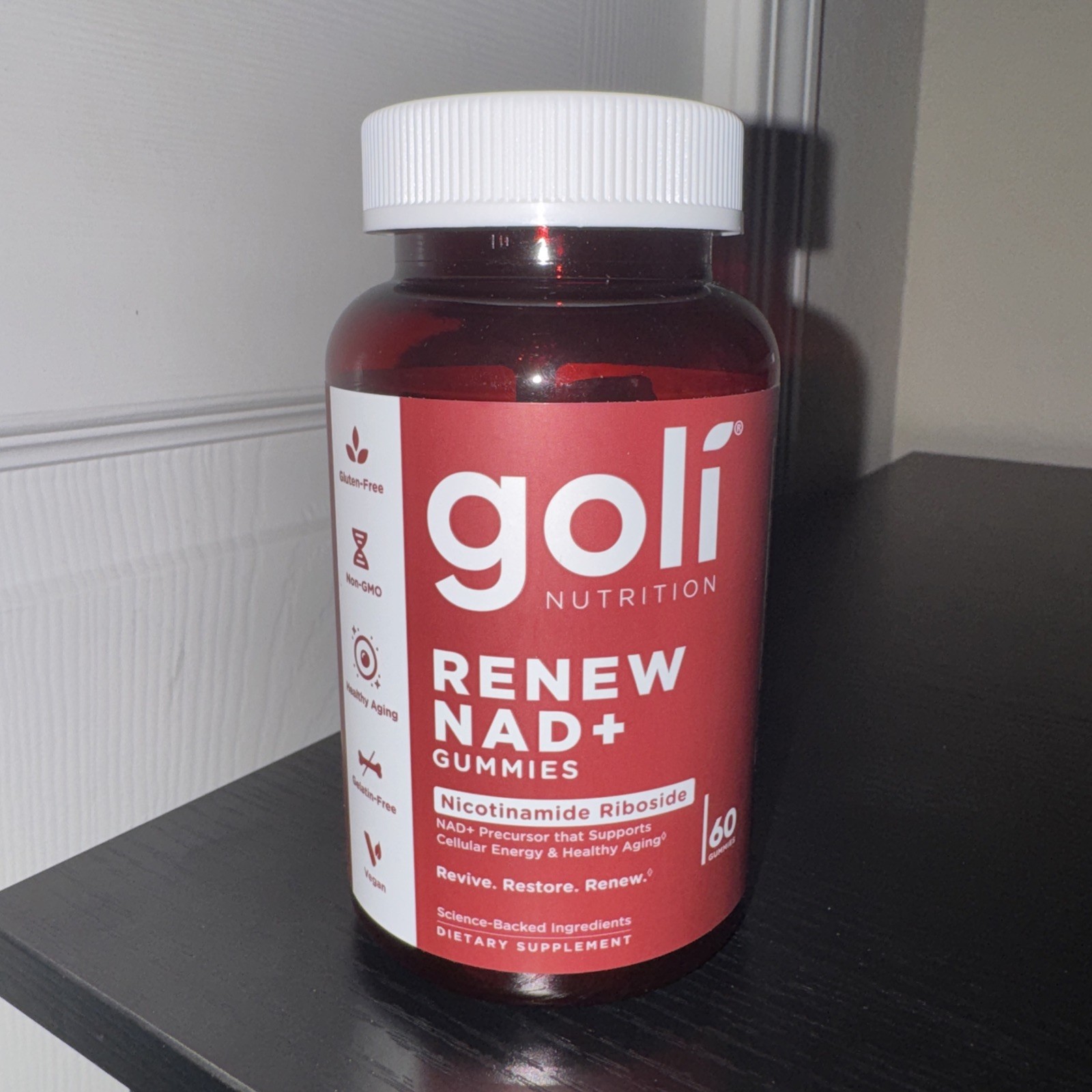 Goli NAD+ Renew Gummies 60 Count Vegan Dietary Supplement -New Sealed
