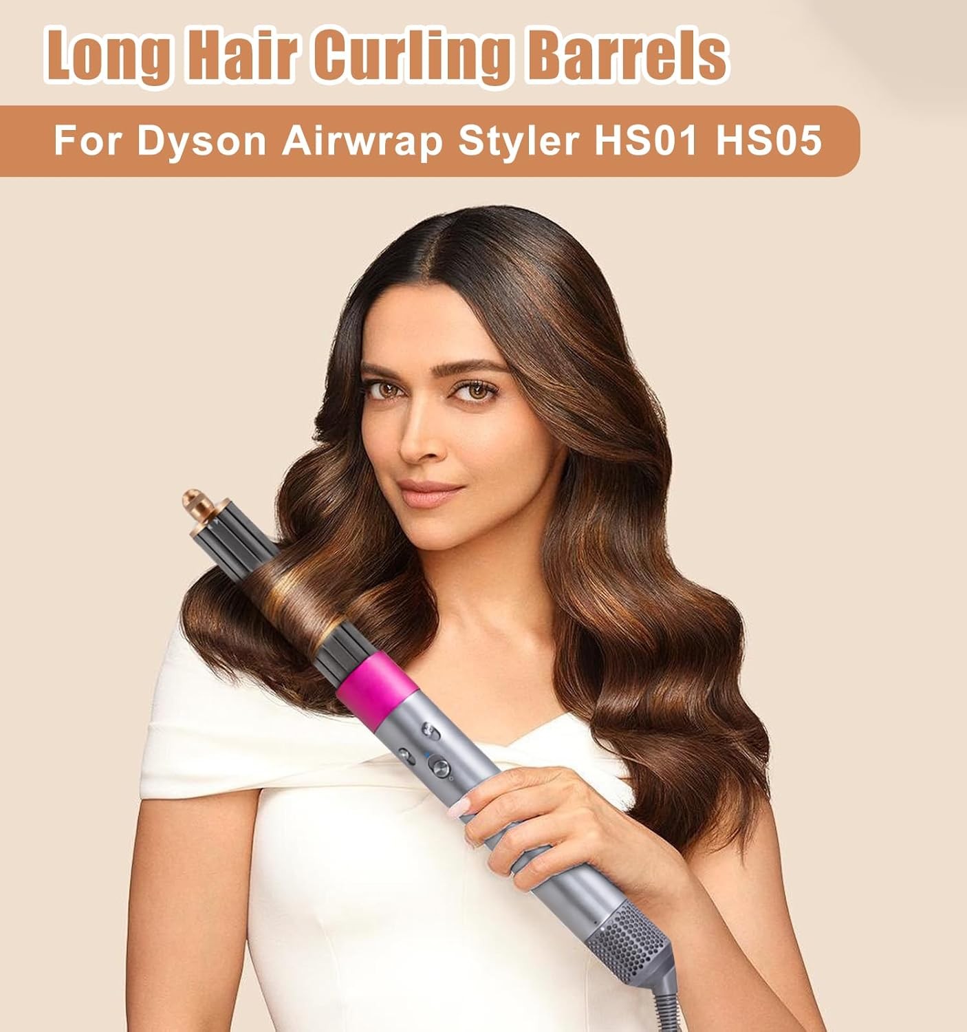 40MM 1.6in Long Hair 1 Count (Pack of 1), 40mm Curling Barrels,gold