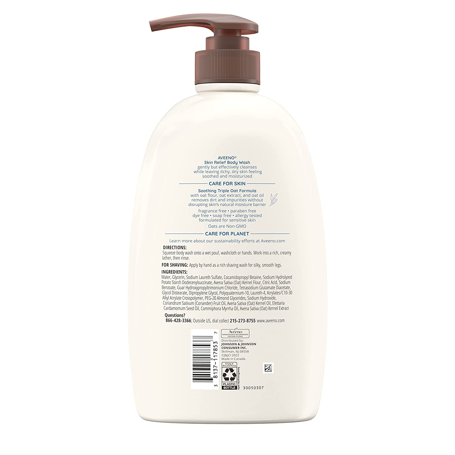 Aveeno Skin Relief Fragrance-Free Body Wash with Triple Oat® Complex, Gentle Dai