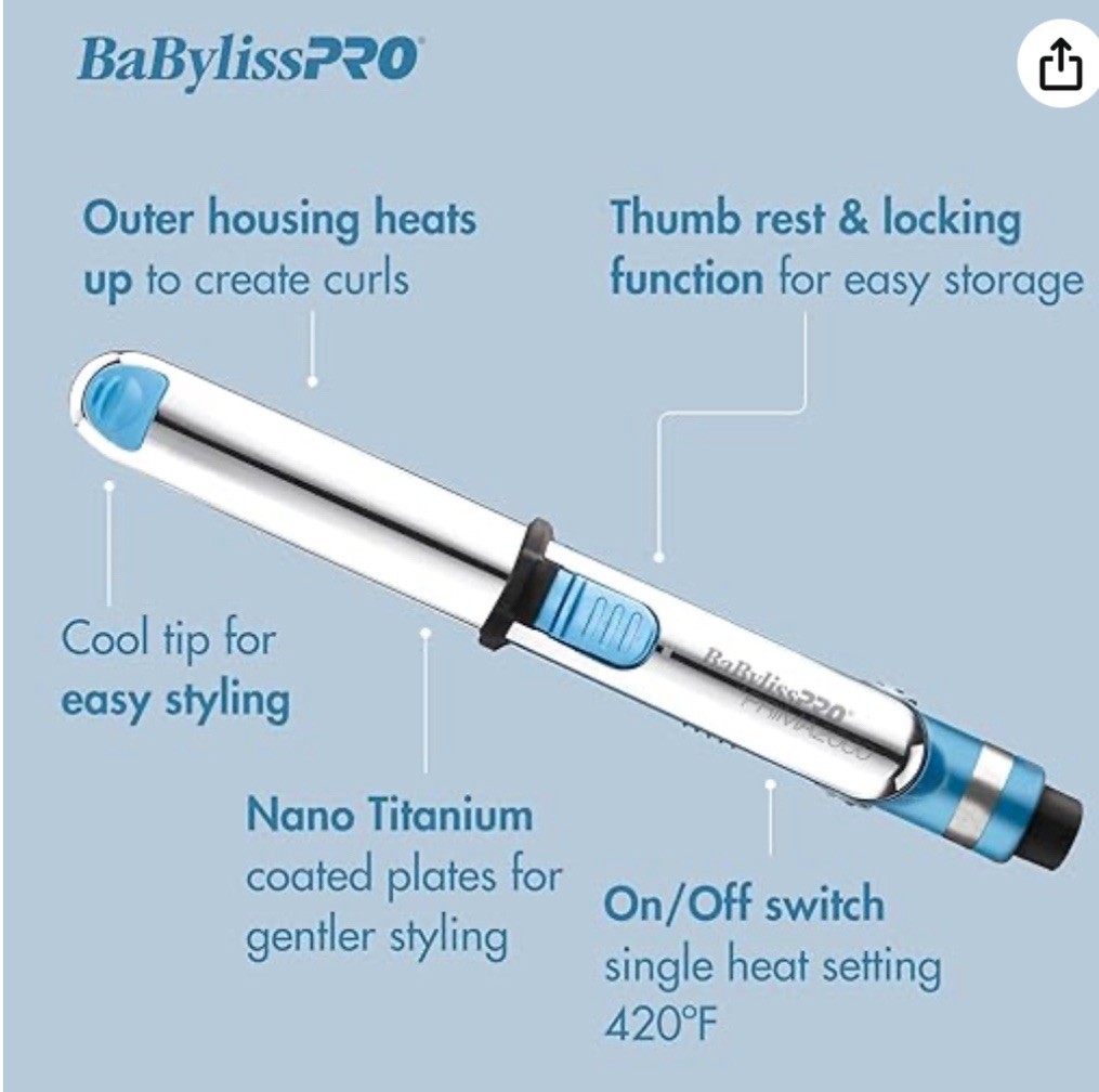 BaBylissPRO Nano Titanium Prima2000 3/4″ Mini Ionic Styling Iron