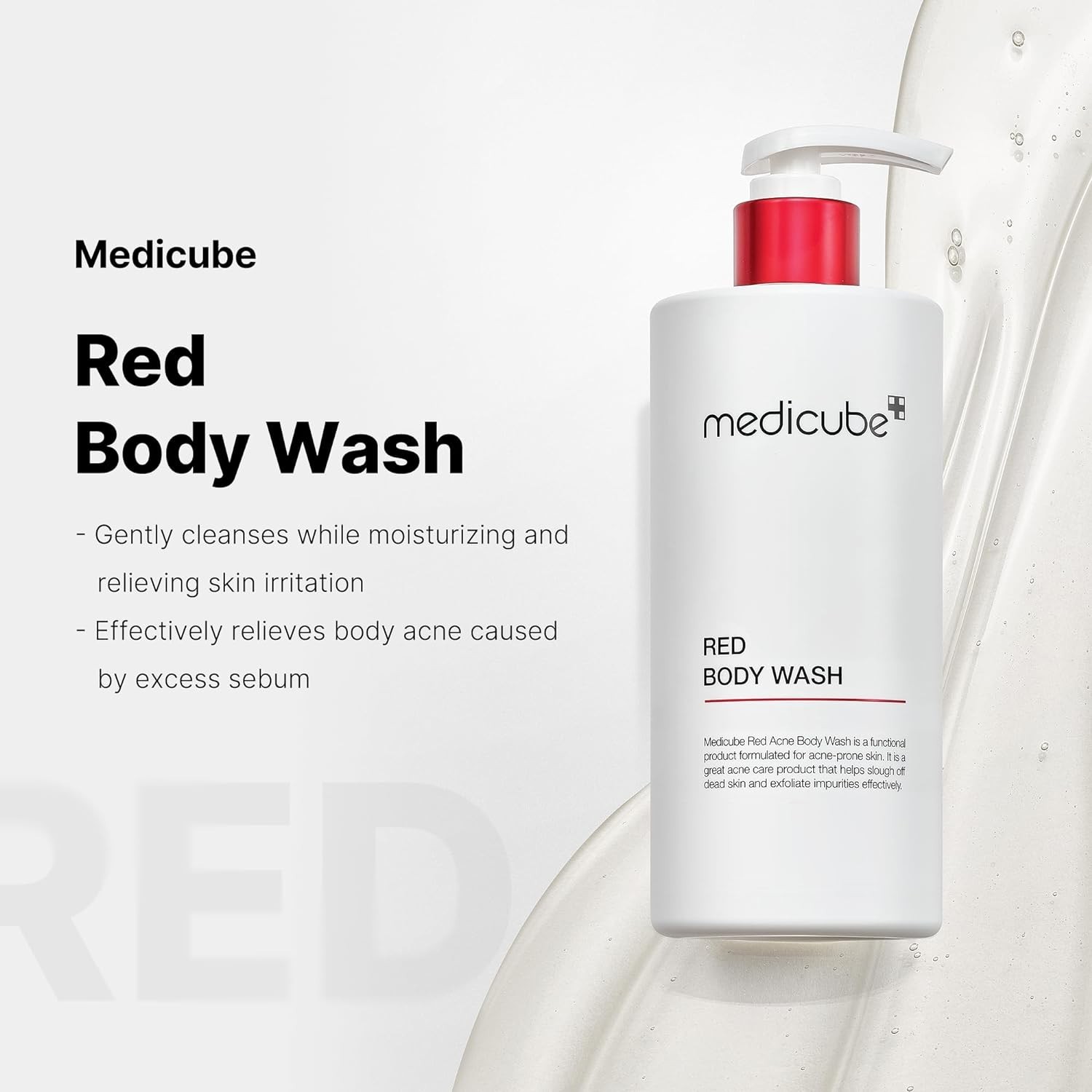Medicube Red Acne Body Wash 14.52 Fl.oz Low pH and Hydrating USA Free Ship