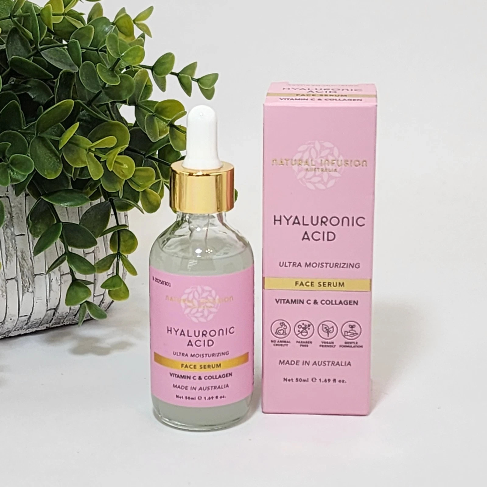 Natural Infusion Australia Hyaluronic Acid Vitamin C Collagen Face Serum 50ml t