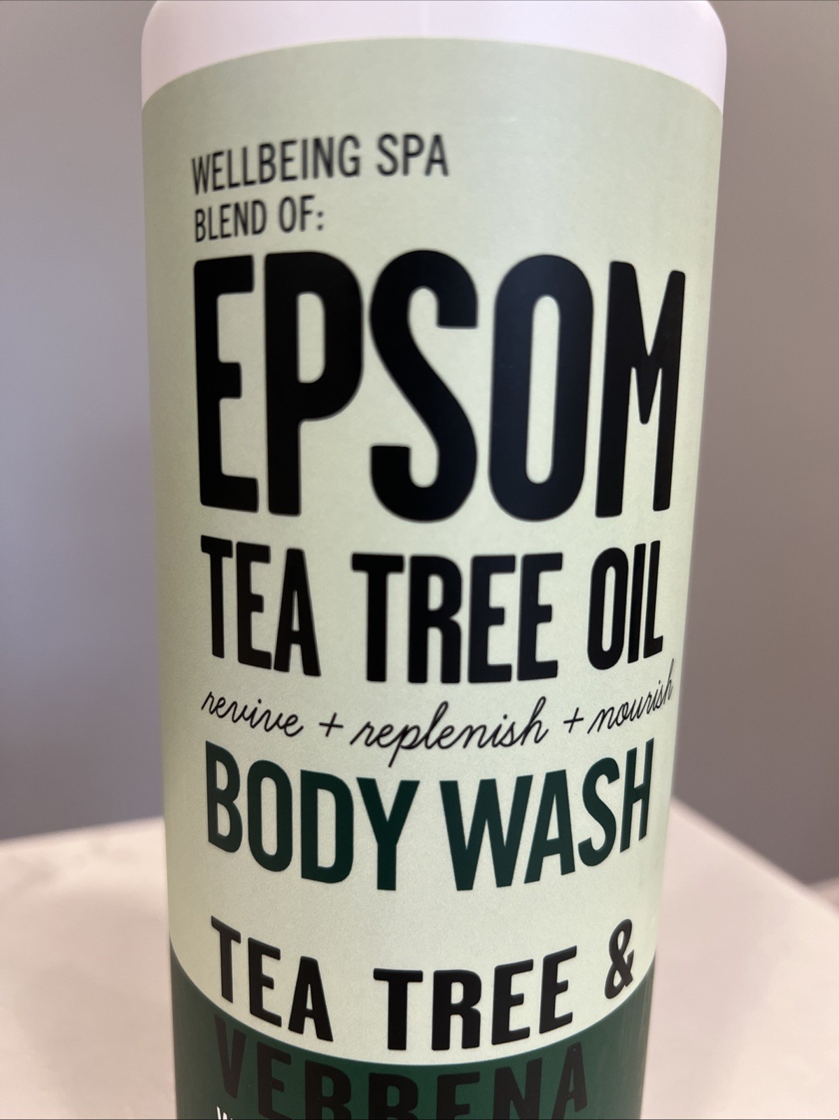 WELLBEING SPA EPSOM Tea Tree Oil Revive BODY WASH Gel ~TEA TREE & VERBENA 946ml