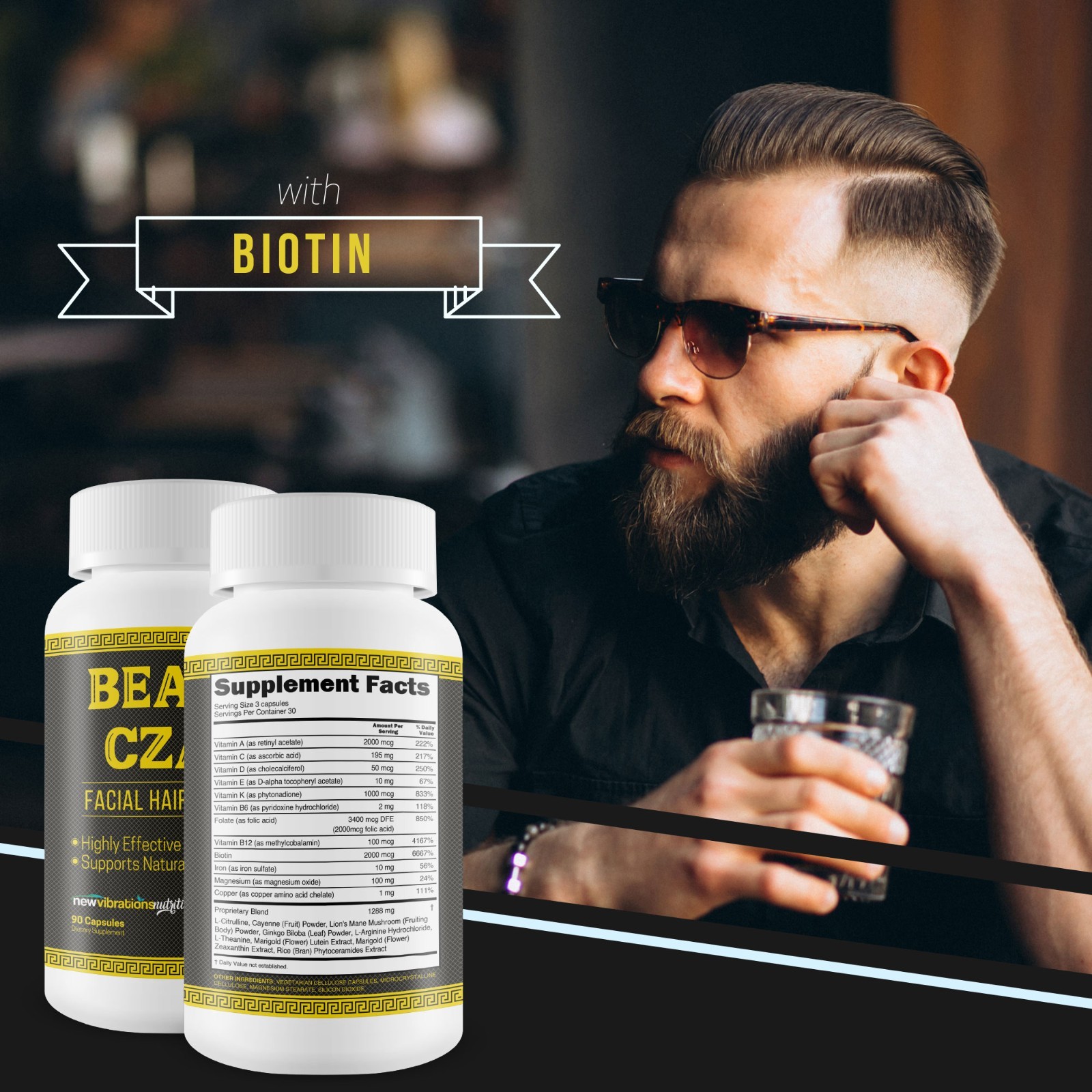 The Beard Czar-Facial Hair Complex – Highly Effective Mens Formula for Beards