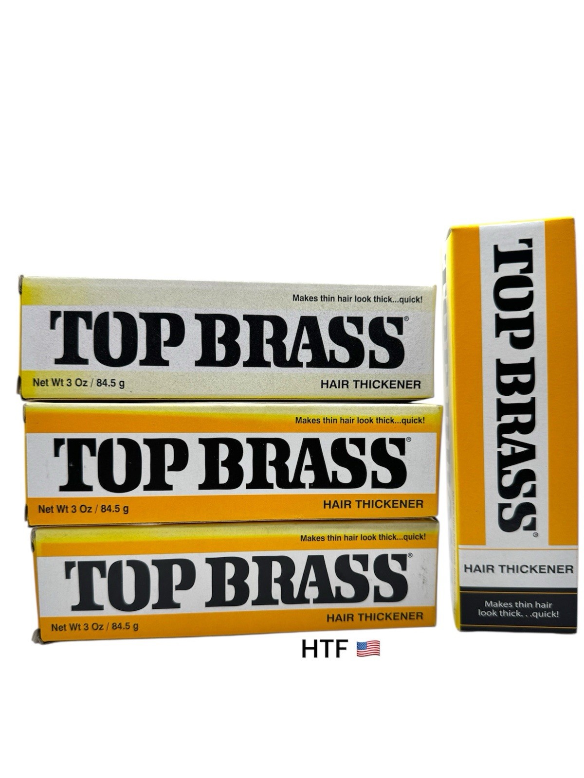 4 Tubes Top Brass Hair Thickener Makes Thin Hair Look Thick 3oz Made in Jamaica