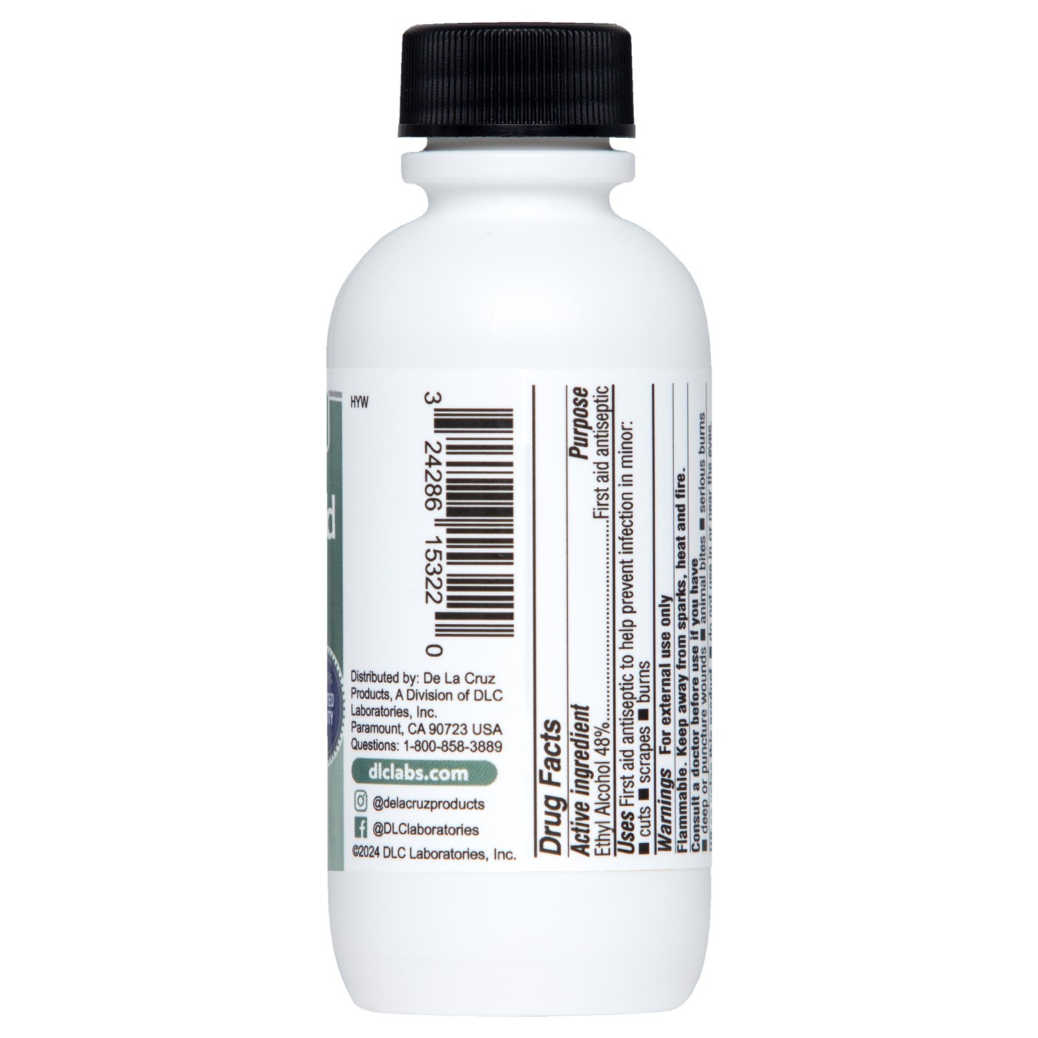 De La Cruz Decolorized Iodine, Made in USA, 2 FL. OZ. Exp. 09/2026