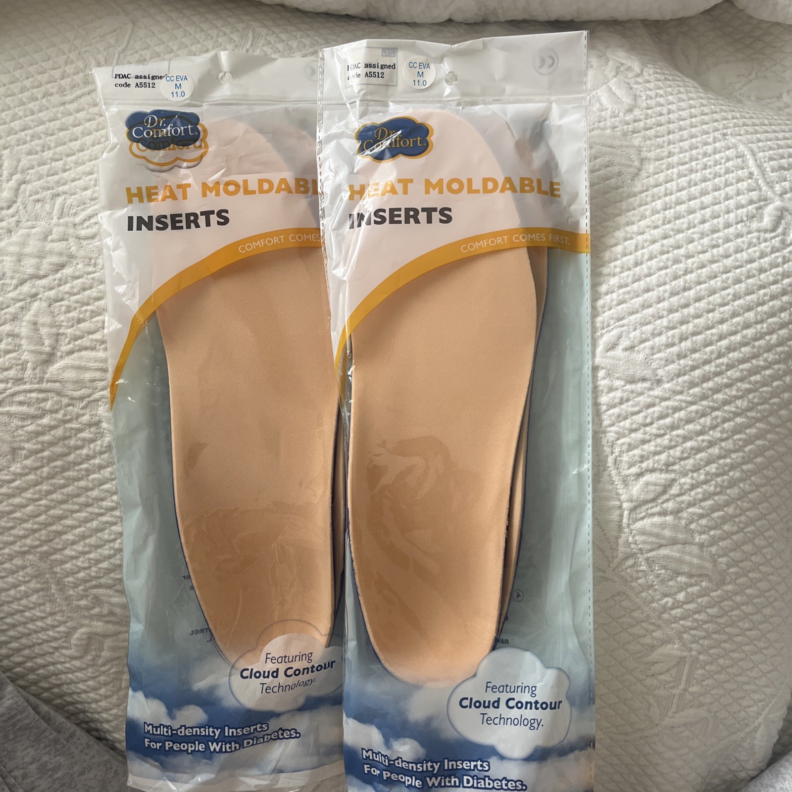Dr Comfort Heat Moldable Shoe Inserts 11 Men Diabetic Multi Density Contour (2)