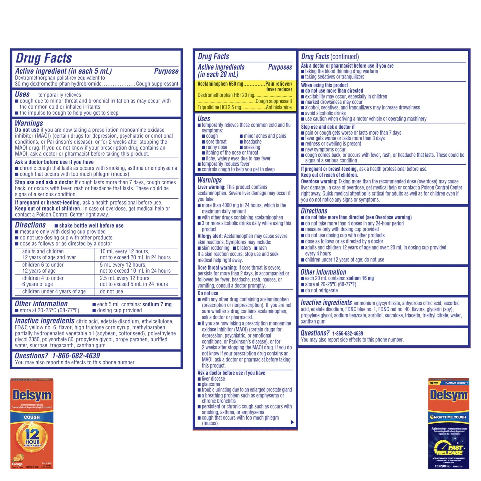 Delsym 12 Hour Cough 5 Oz. And Nighttime Relief 6Oz Combo Pack 638242136800