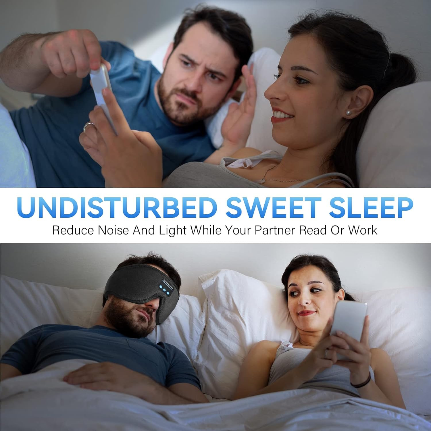 Sleep Headphones, Bluetooth 5.0 Wireless 3D Eye Mask, Lightimetunnel Washable Sl