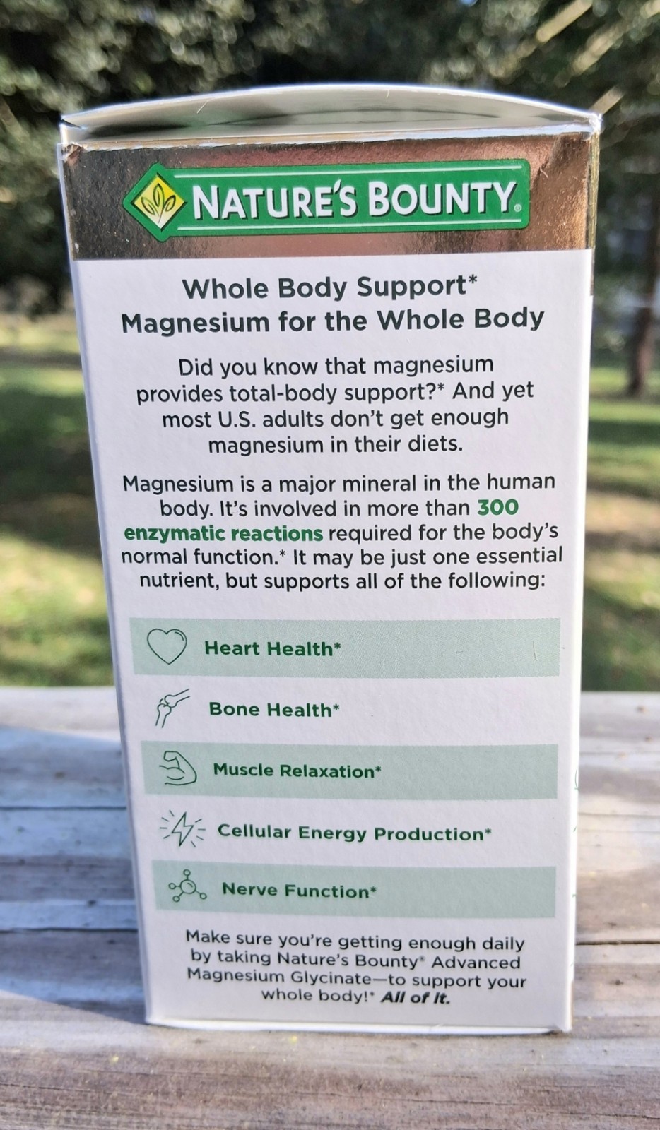 Natures Bounty Magnesium Glycinate 360 MG – Exp 06/28