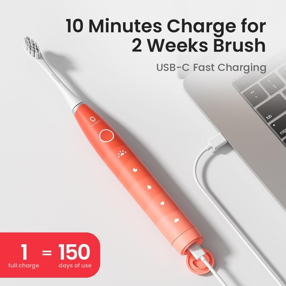 Electric Toothbrush for Adults with 6 Brush Heads & Travel Case, 5 Modes