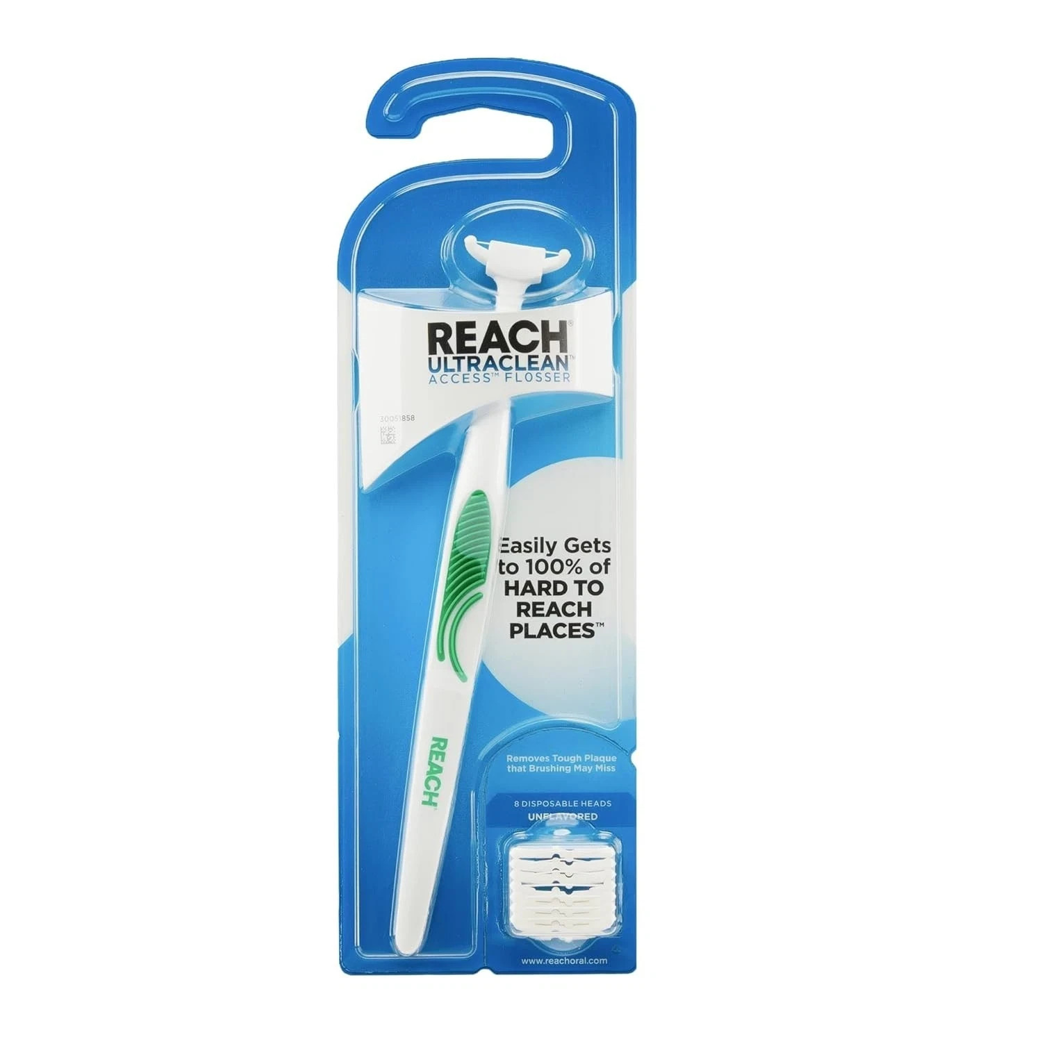 REACH Ultraclean Access Flosser Starter Kit, Unflavored, Plaque Remover for Teet