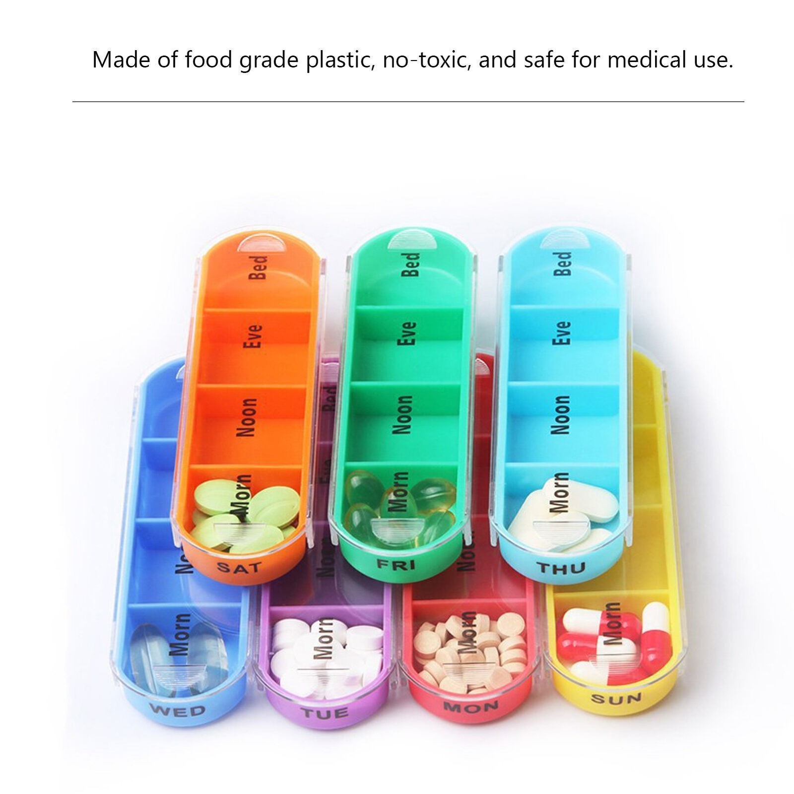 Storage 7 Day Weekly Container Organizer Pill Box Dispenser Medicine Tablet Case