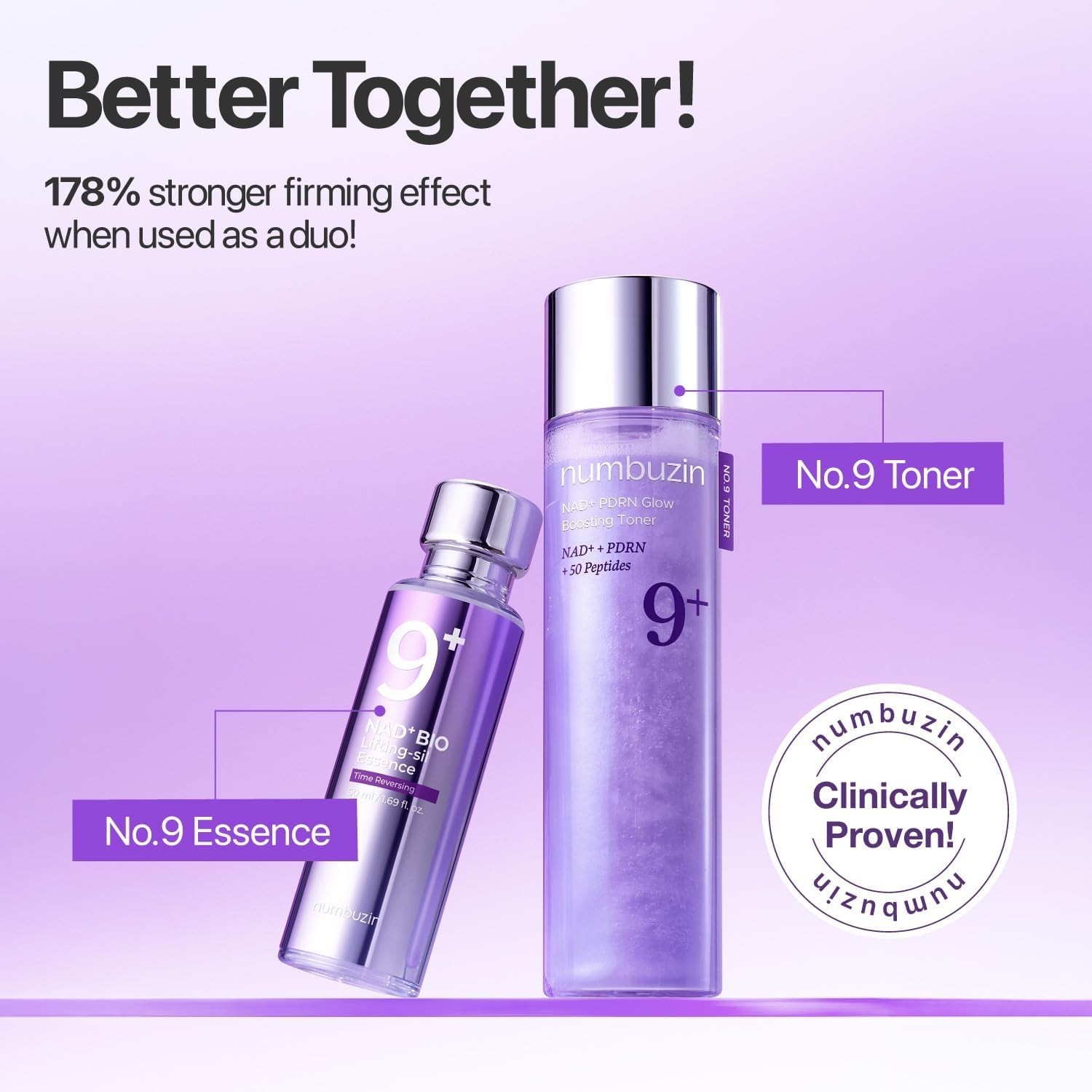NAD+ Salmon PDRN Face Toner 5.07 oz – Anti Aging Peptide Wrinkle Firming Serum