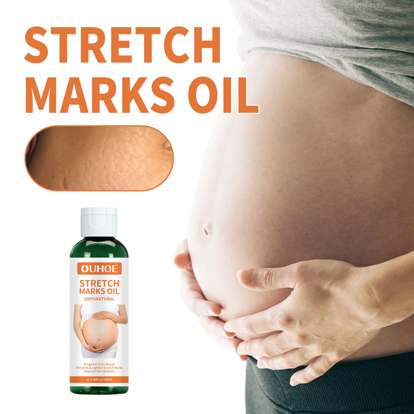 Pregnancy Massage Oil, Repair Pregnant Women Prenatal And Postpartum Stretch Mar