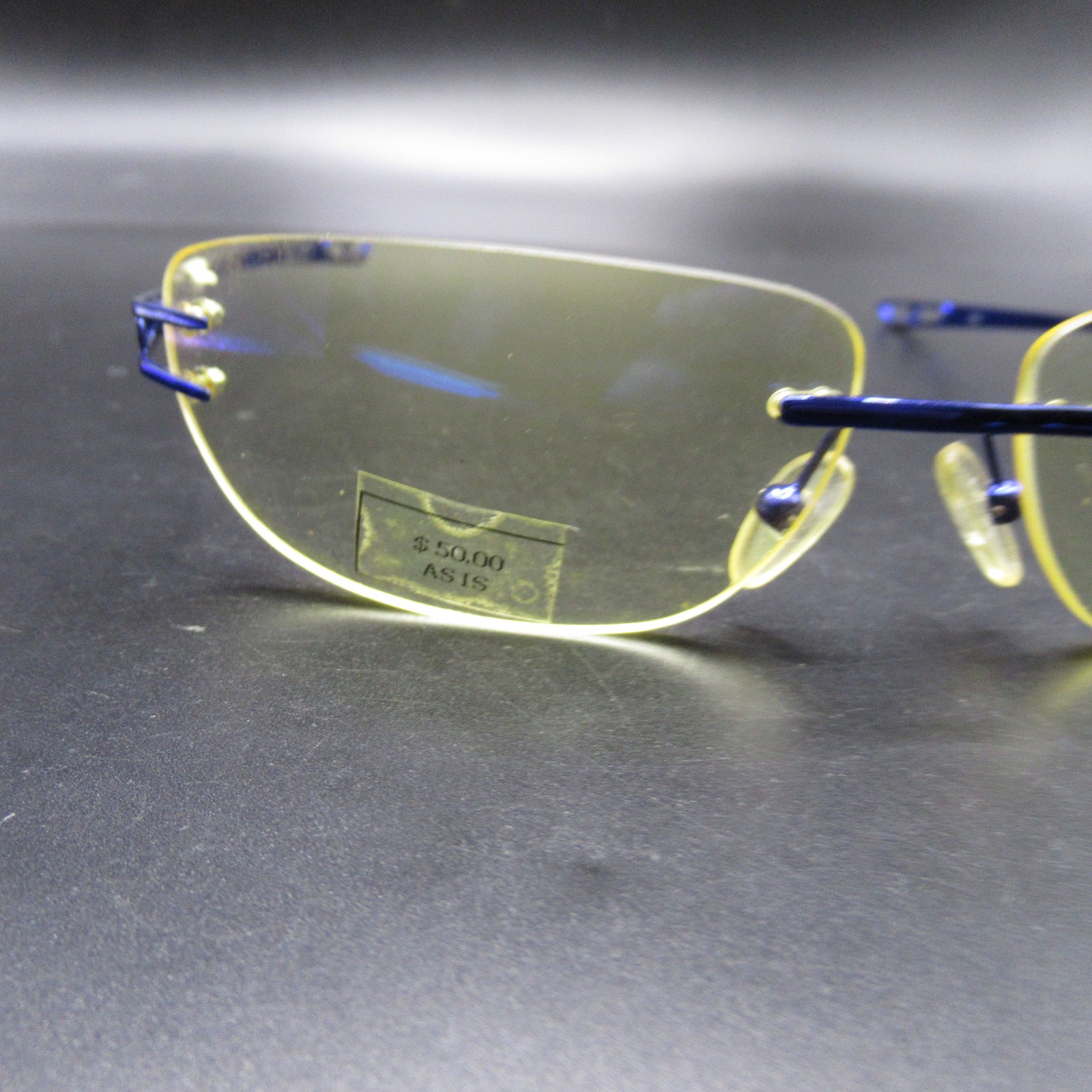 Gunnar Optiks Rimless Eyeglass Frames Blue Yellow Tint Lenses Swiss Optics China