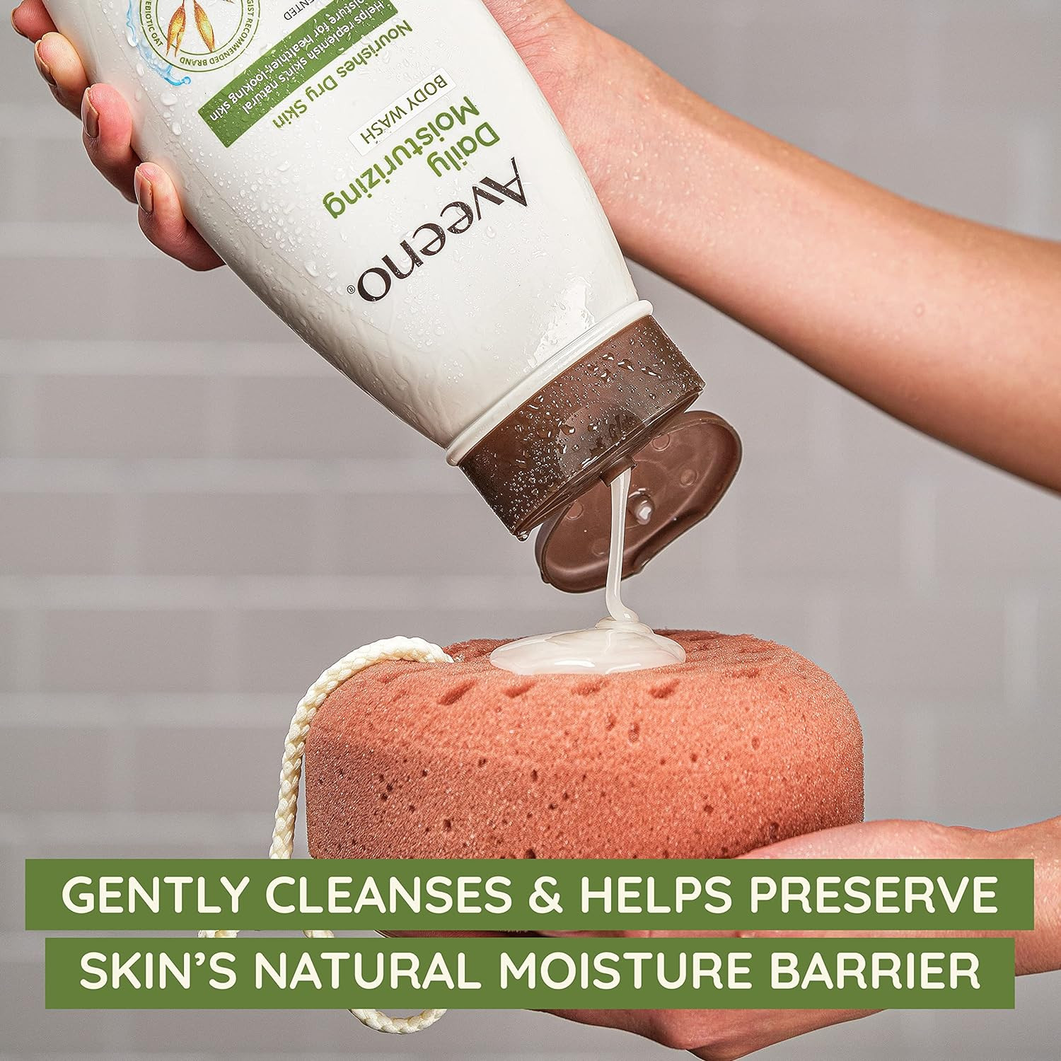 Aveeno Daily Moisturizing Body Wash for Sensitive Skin + Prebiotic Oat, Gently C
